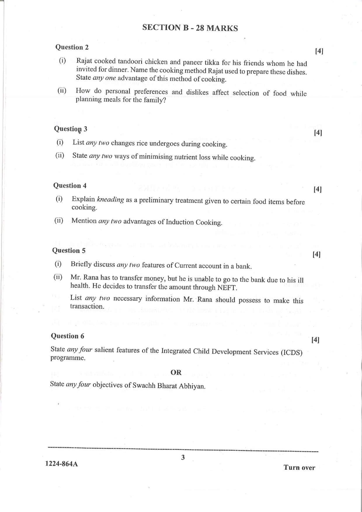 ISC Class 12 Home Science 2024 Question Paper - Page 3