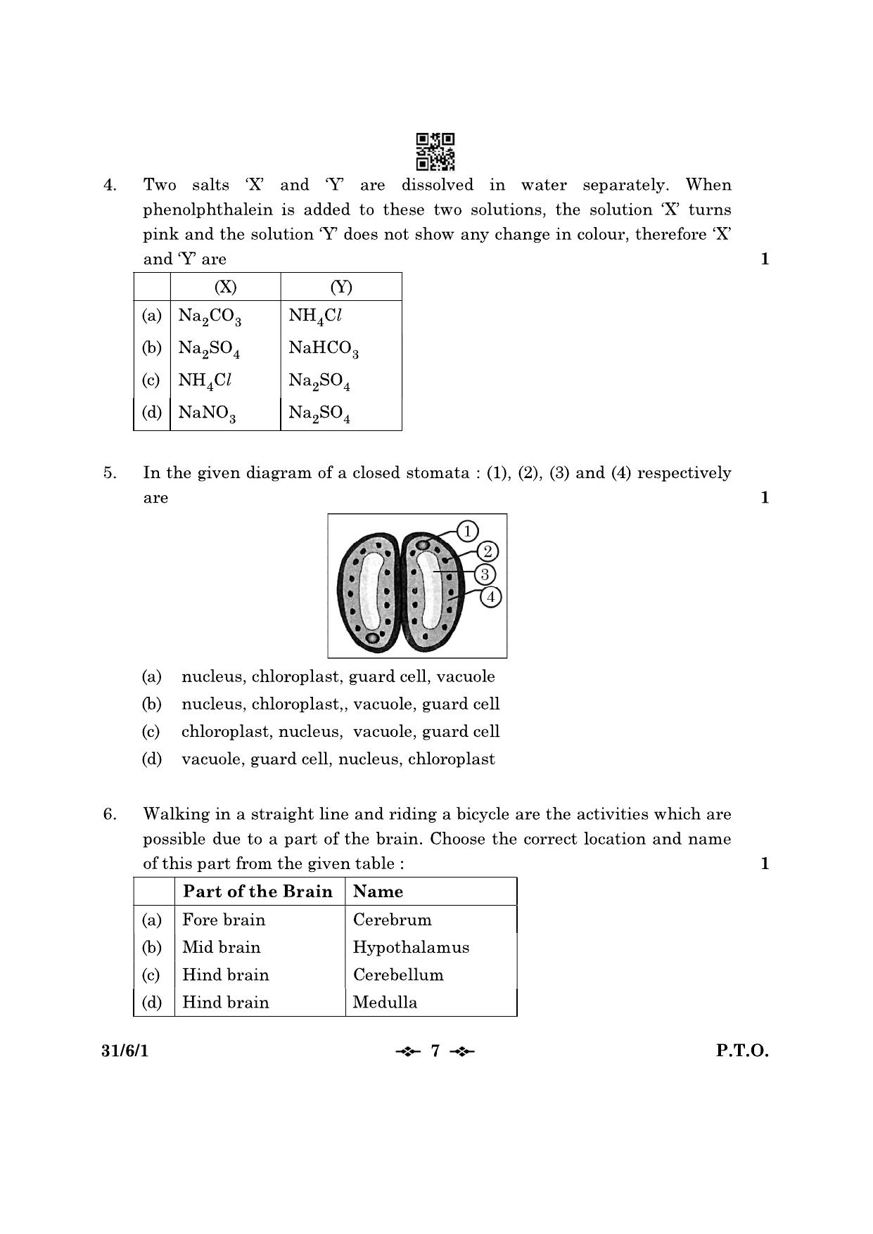 CBSE Class 10 31-6-1 Science 2023 Question Paper - Page 7