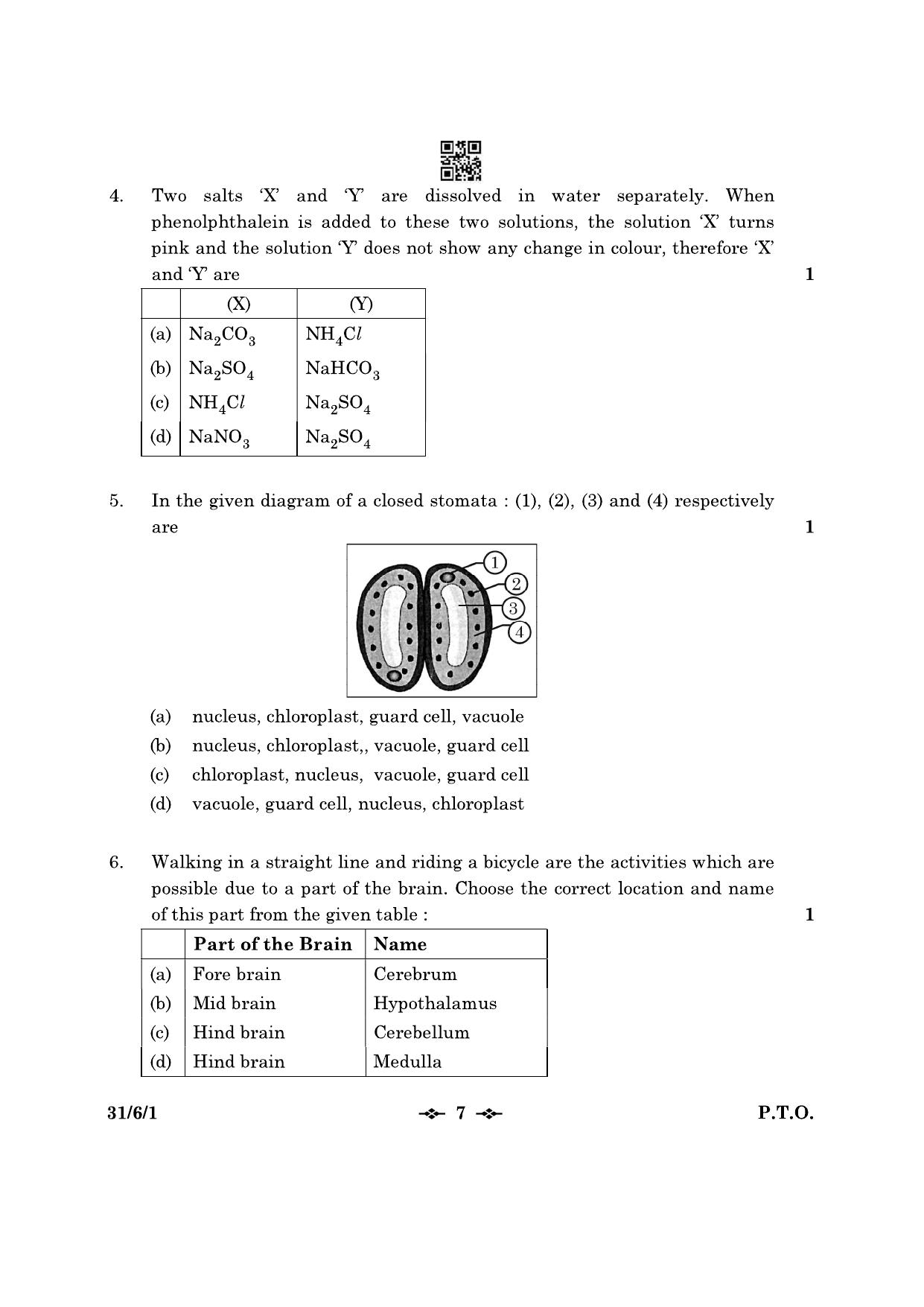CBSE Class 10 31-6-1 Science 2023 Question Paper - Page 7