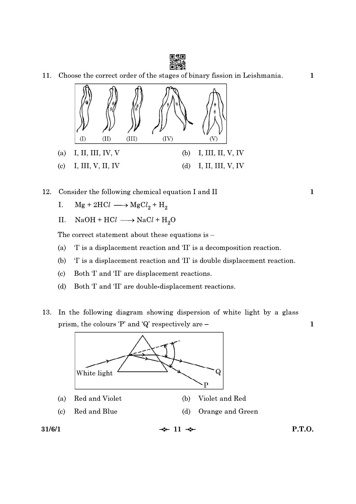 CBSE Class 10 31-6-1 Science 2023 Question Paper - Page 11
