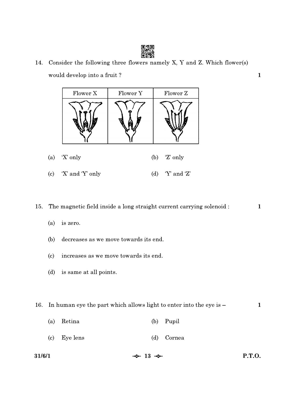 CBSE Class 10 31-6-1 Science 2023 Question Paper - Page 13