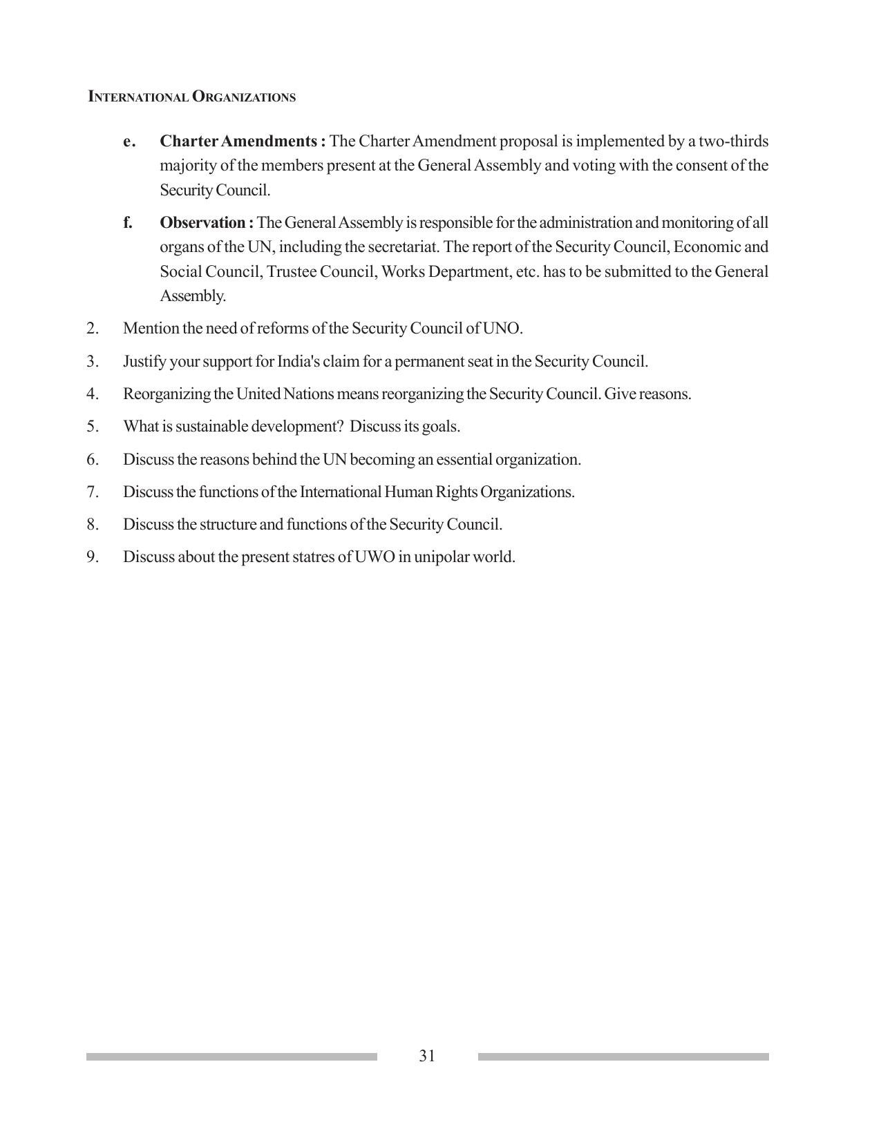 Tripura Board Class 12 Political Science English Workbooks - Page 31