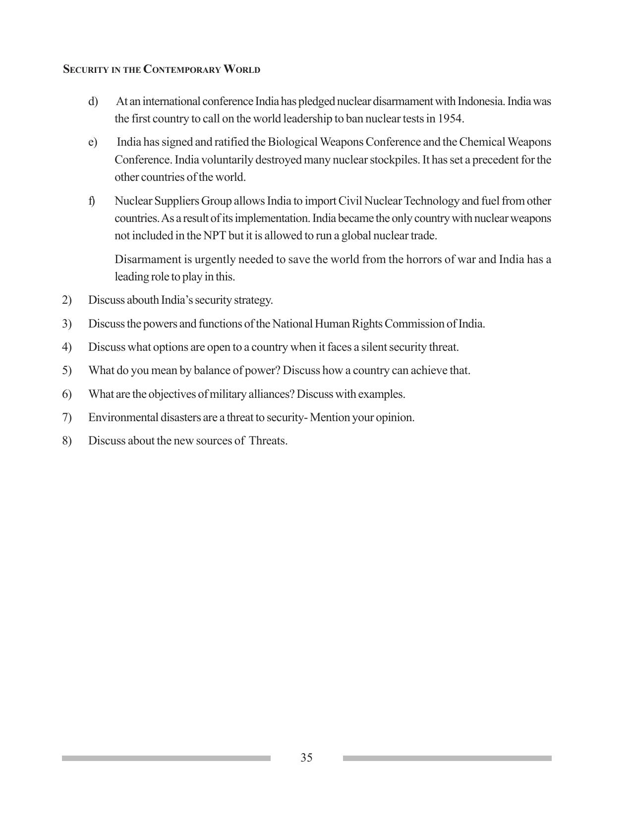 Tripura Board Class 12 Political Science English Workbooks - Page 35