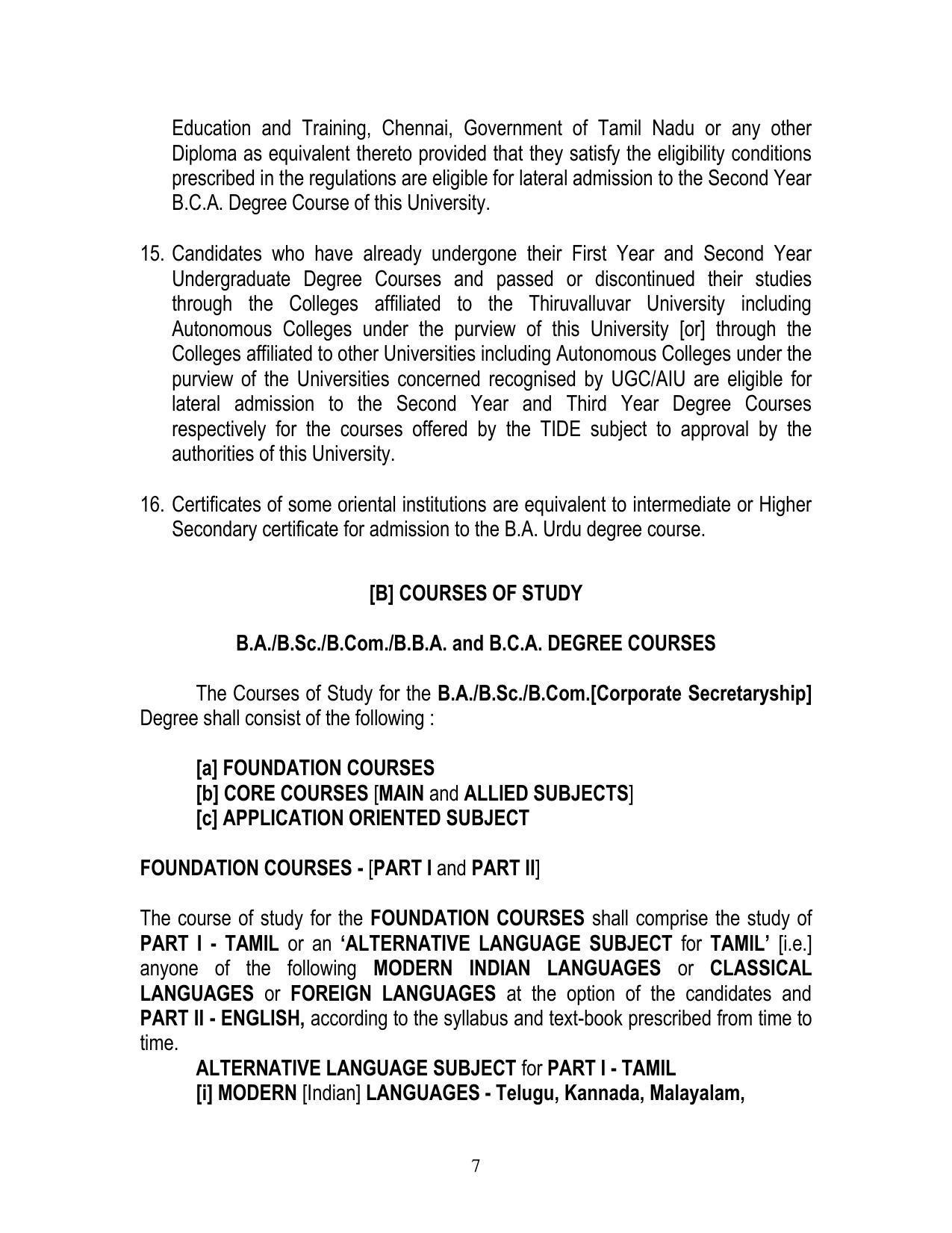 Thiruvalluvar University, Vellore Tide Prospectus 2021-22 - Page 7
