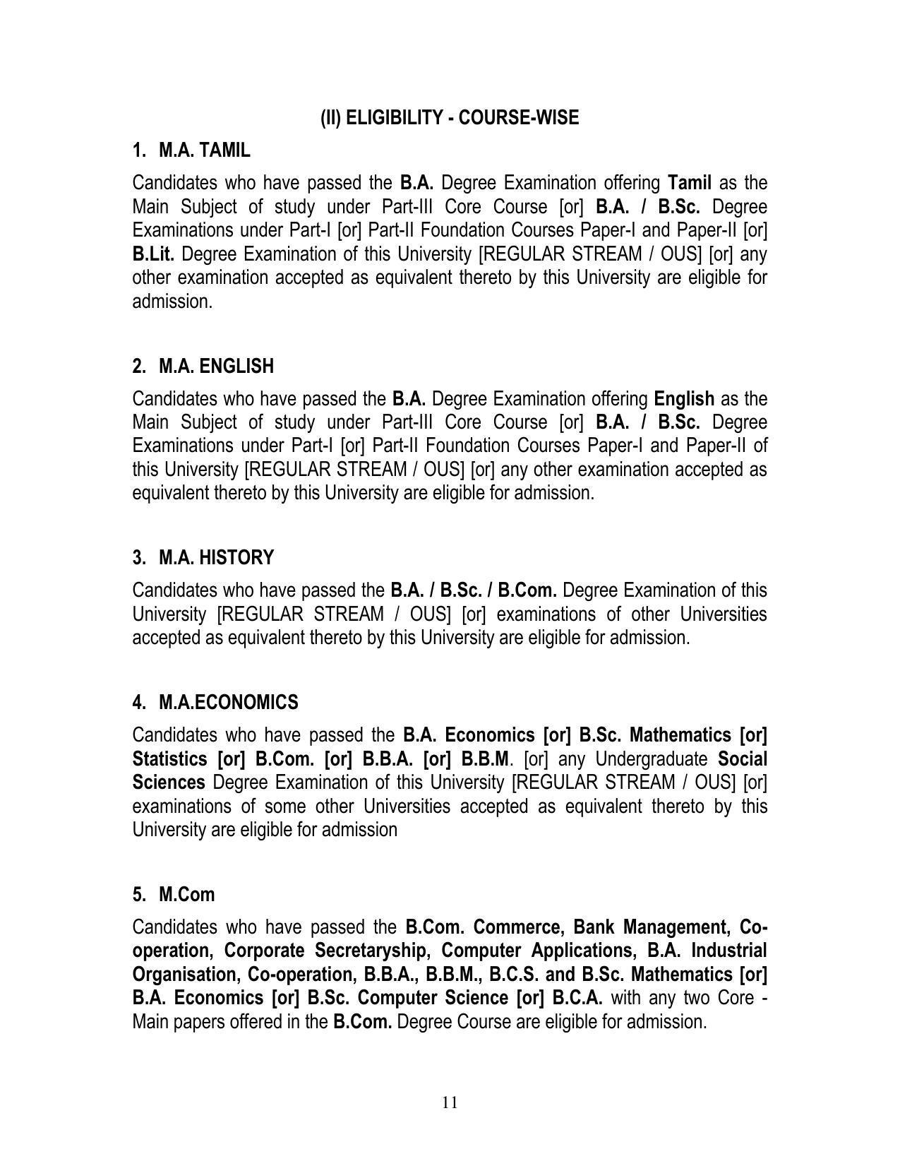 Thiruvalluvar University, Vellore Tide Prospectus 2021-22 - Page 11