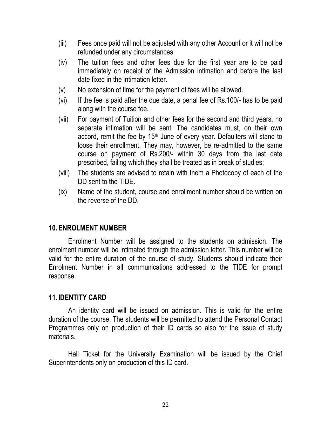 Thiruvalluvar University, Vellore Tide Prospectus 2021-22 - Page 22