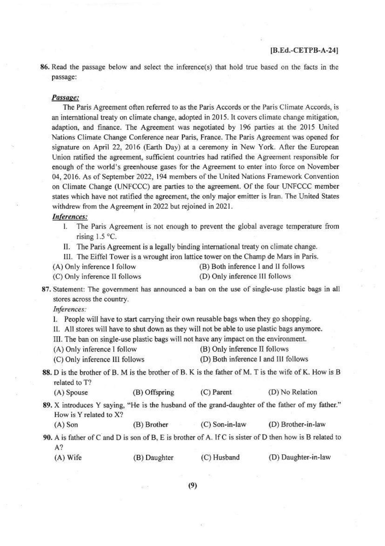 Punjab B.Ed 2024 Question Paper - Page 10