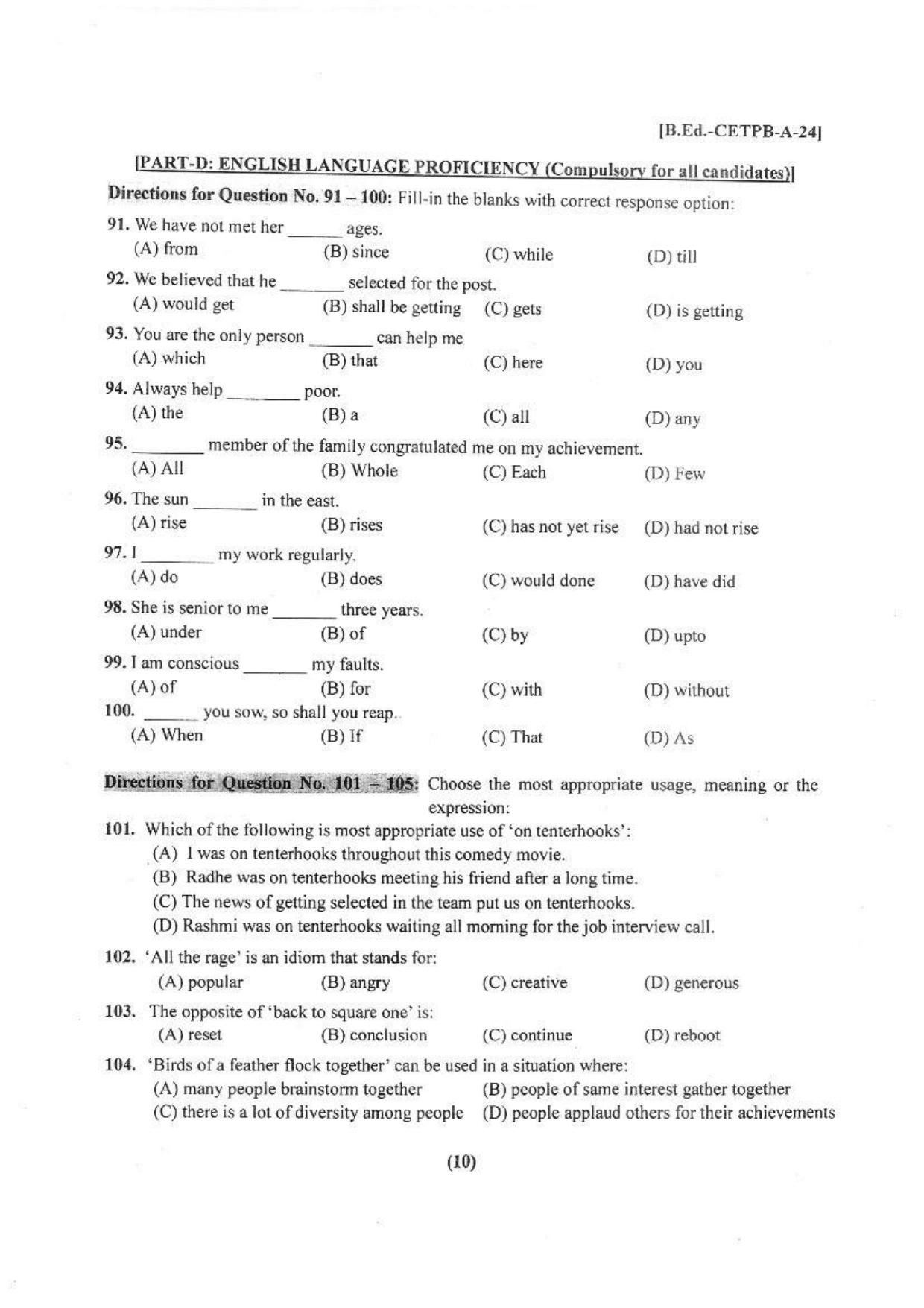 Punjab B.Ed 2024 Question Paper - Page 11