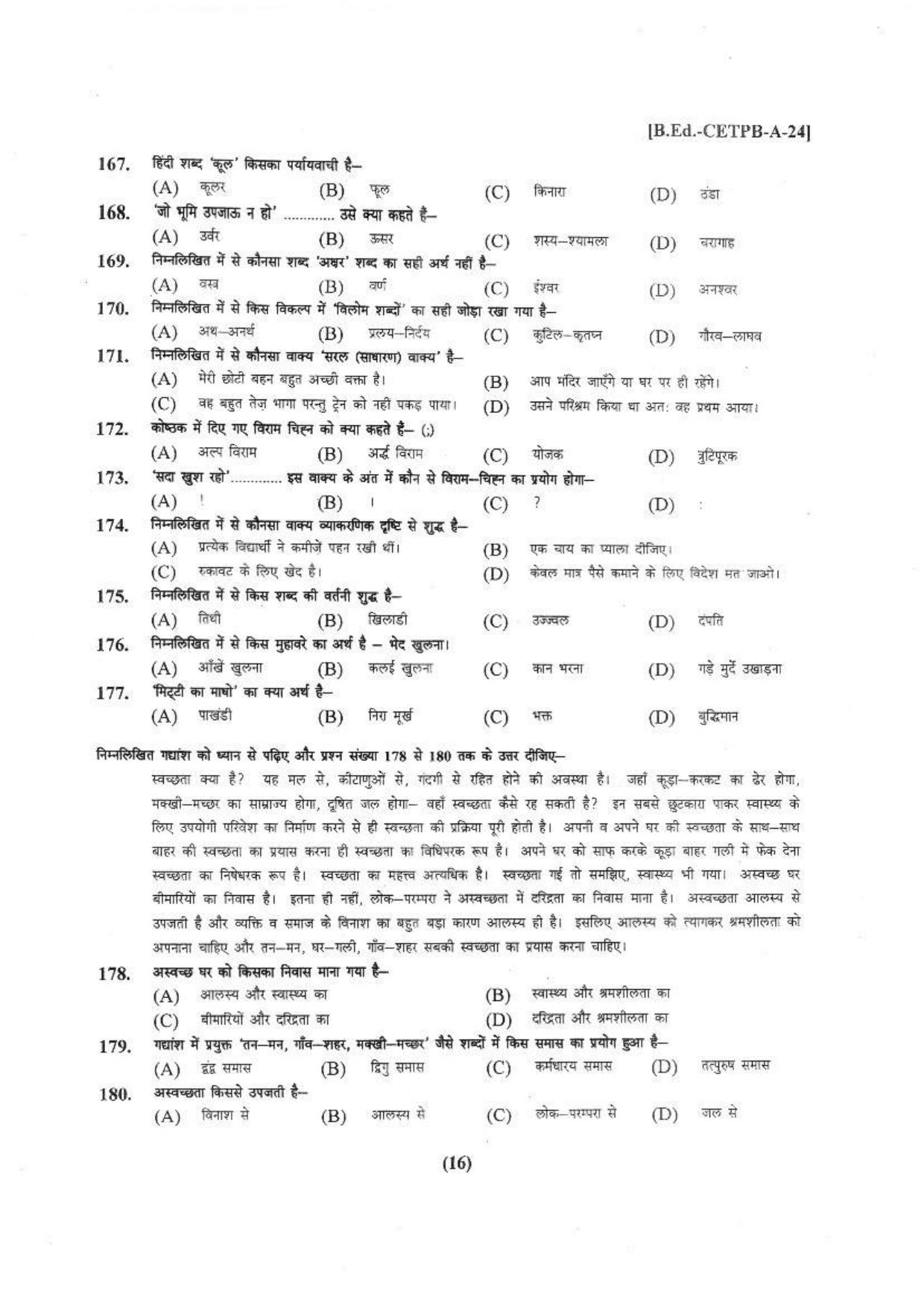 Punjab B.Ed 2024 Question Paper - Page 17