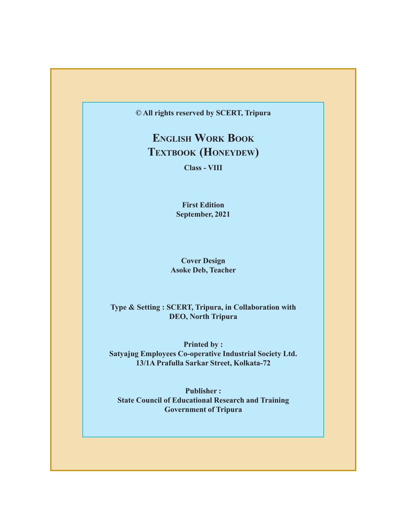 Tripura Board Class 8 English Workbooks - Page 2