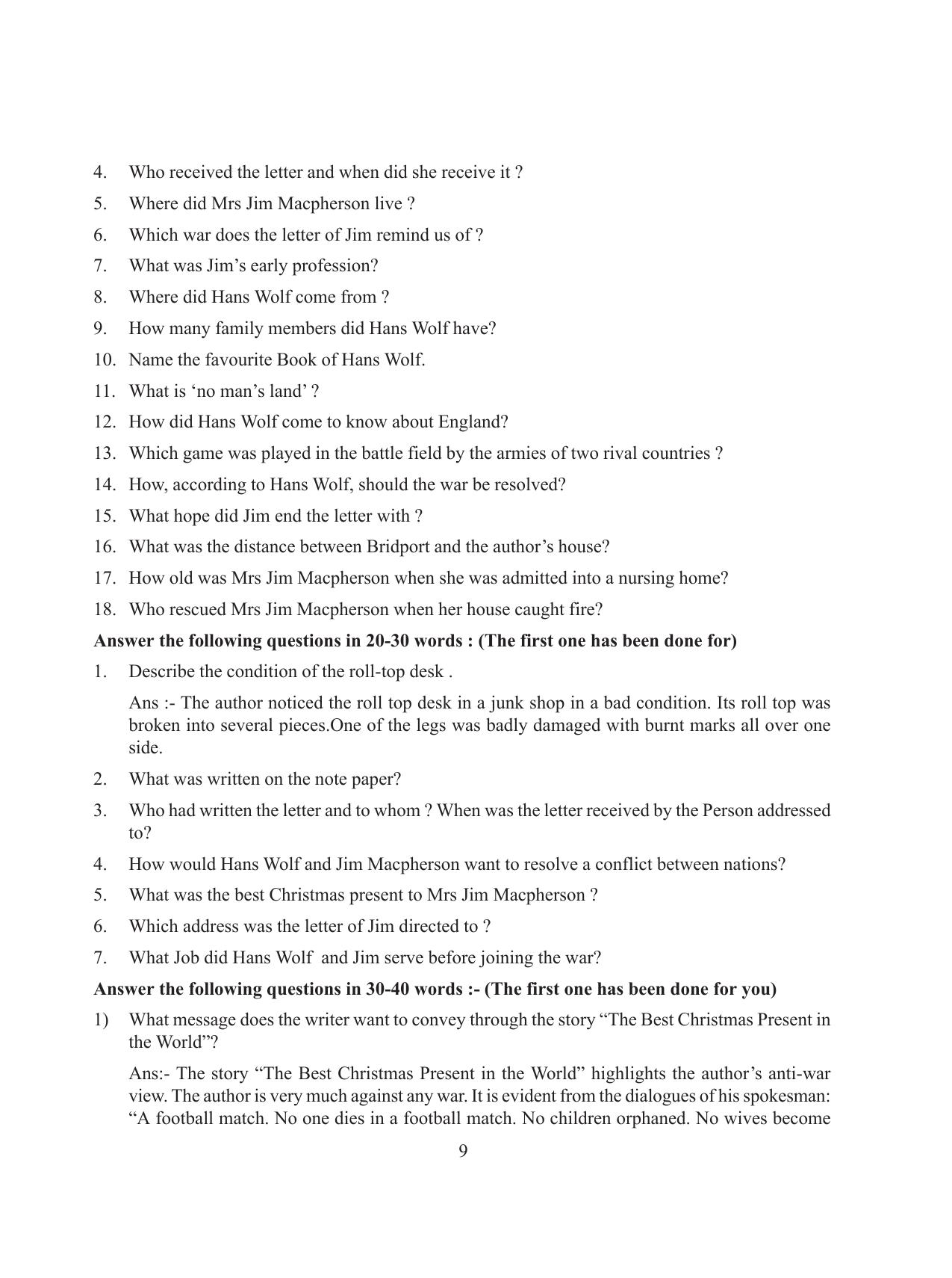 Tripura Board Class 8 English Workbooks - Page 9
