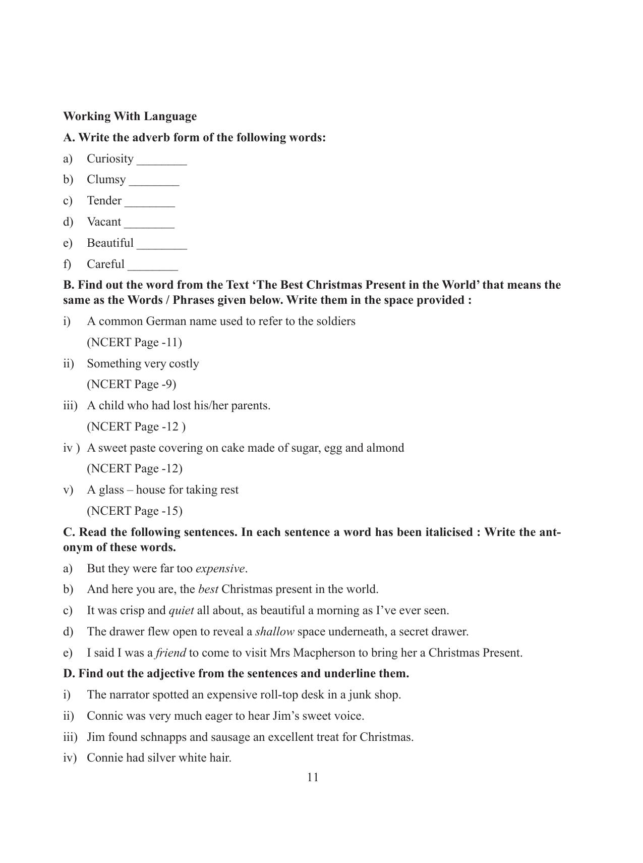 Tripura Board Class 8 English Workbooks - Page 11