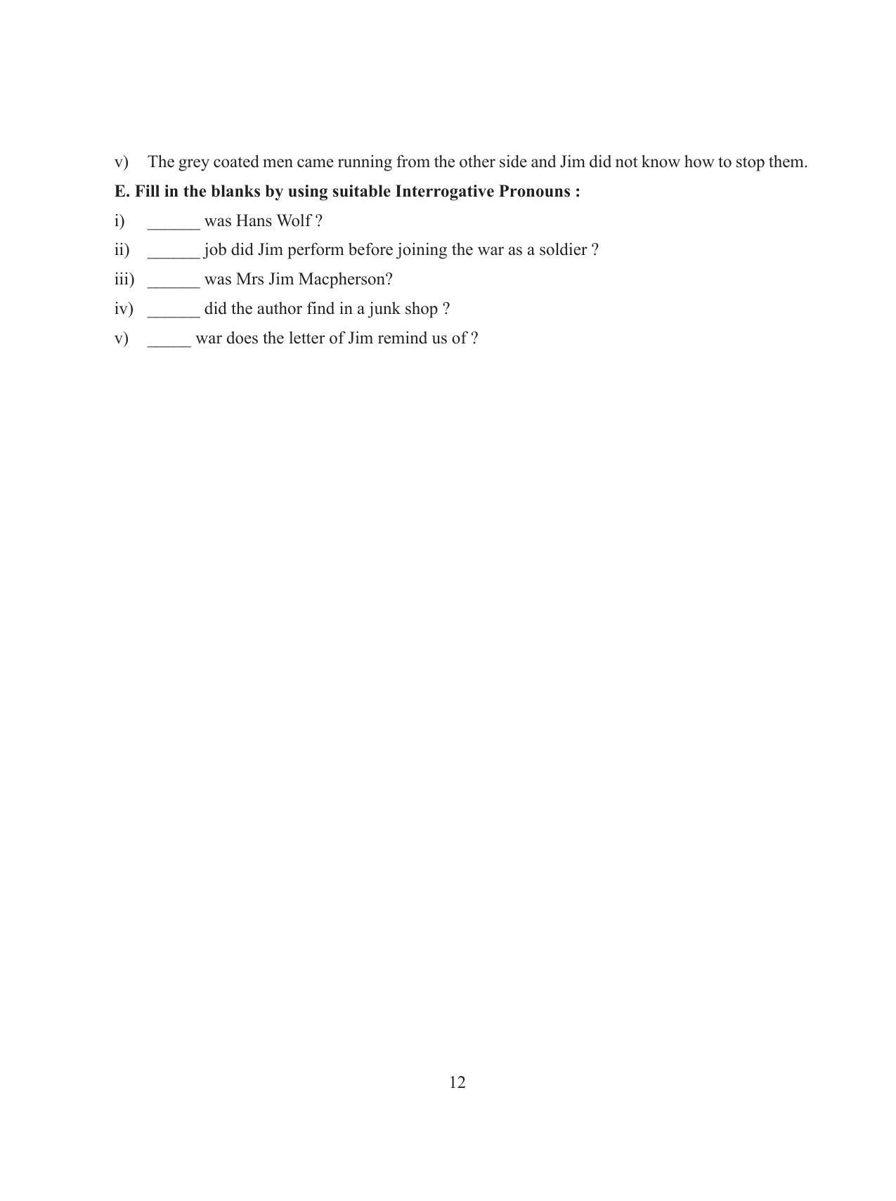 Tripura Board Class 8 English Workbooks - Page 12