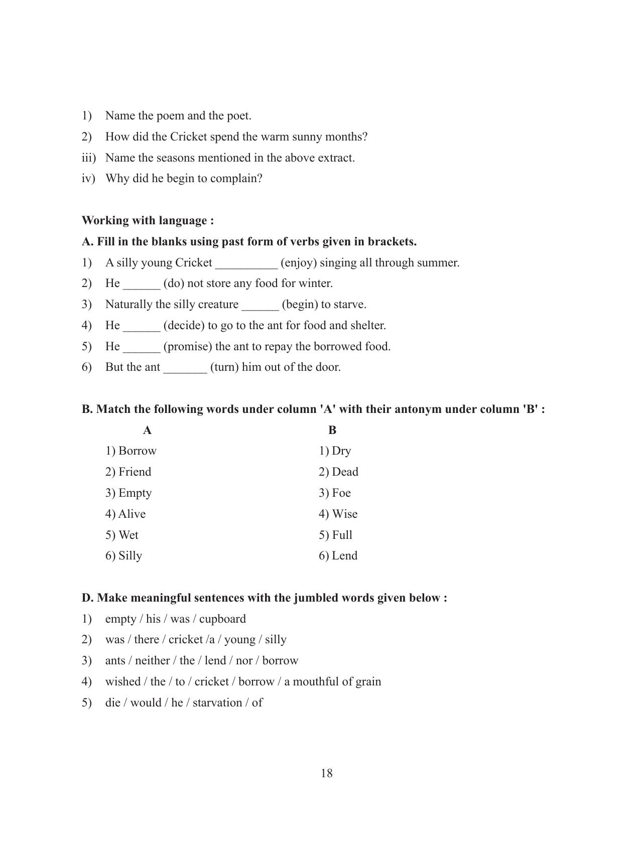 Tripura Board Class 8 English Workbooks - Page 18