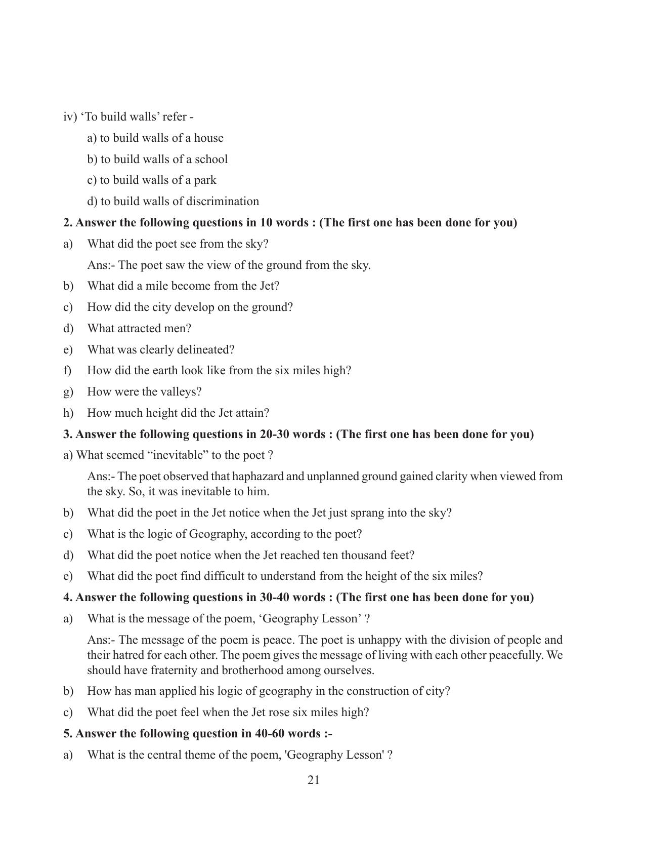 Tripura Board Class 8 English Workbooks - Page 21