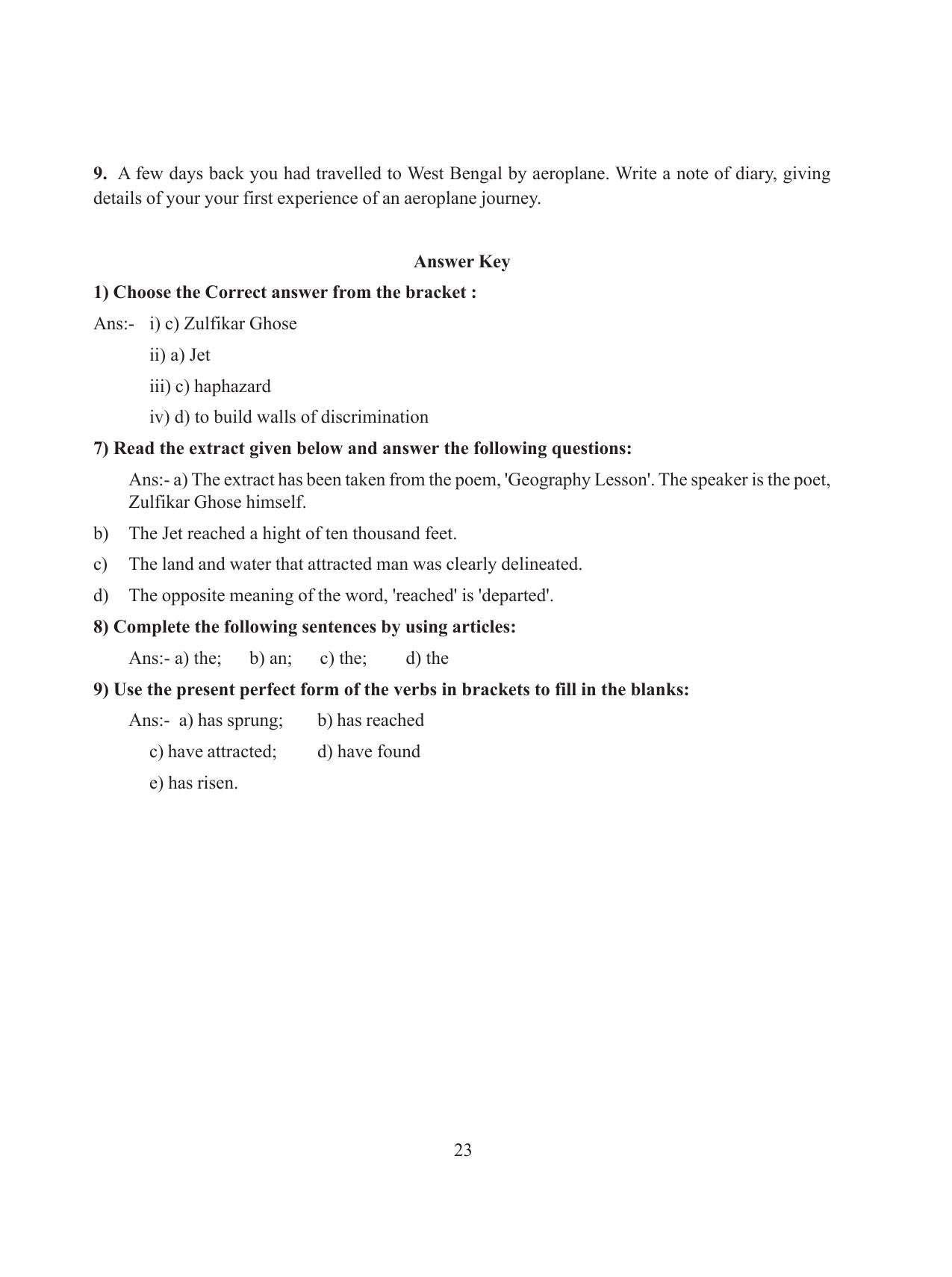 Tripura Board Class 8 English Workbooks - Page 23