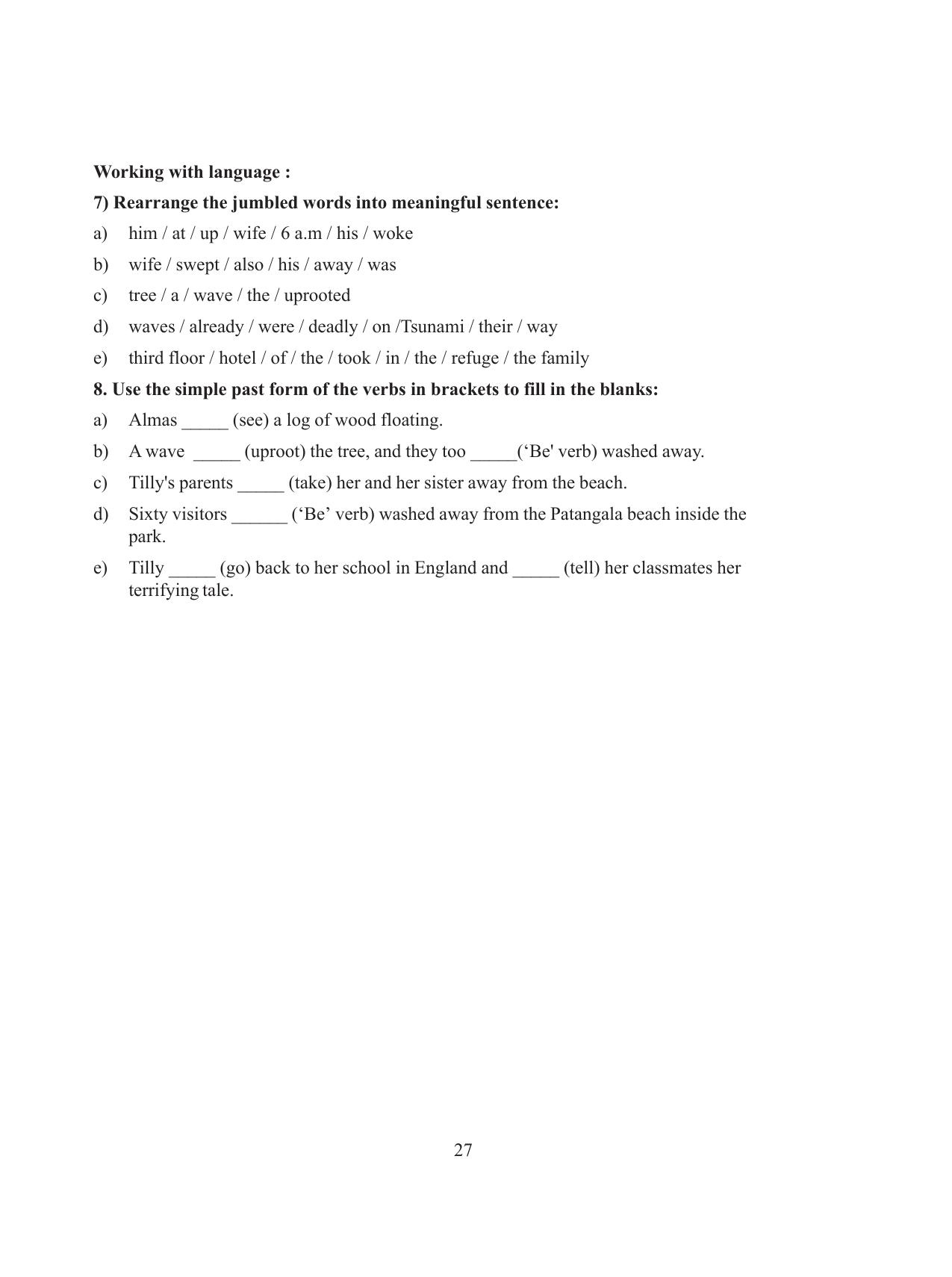 Tripura Board Class 8 English Workbooks - Page 27