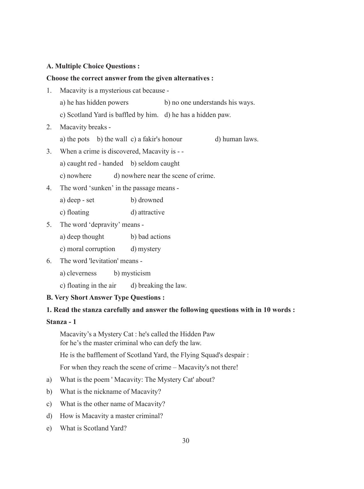 Tripura Board Class 8 English Workbooks - Page 30