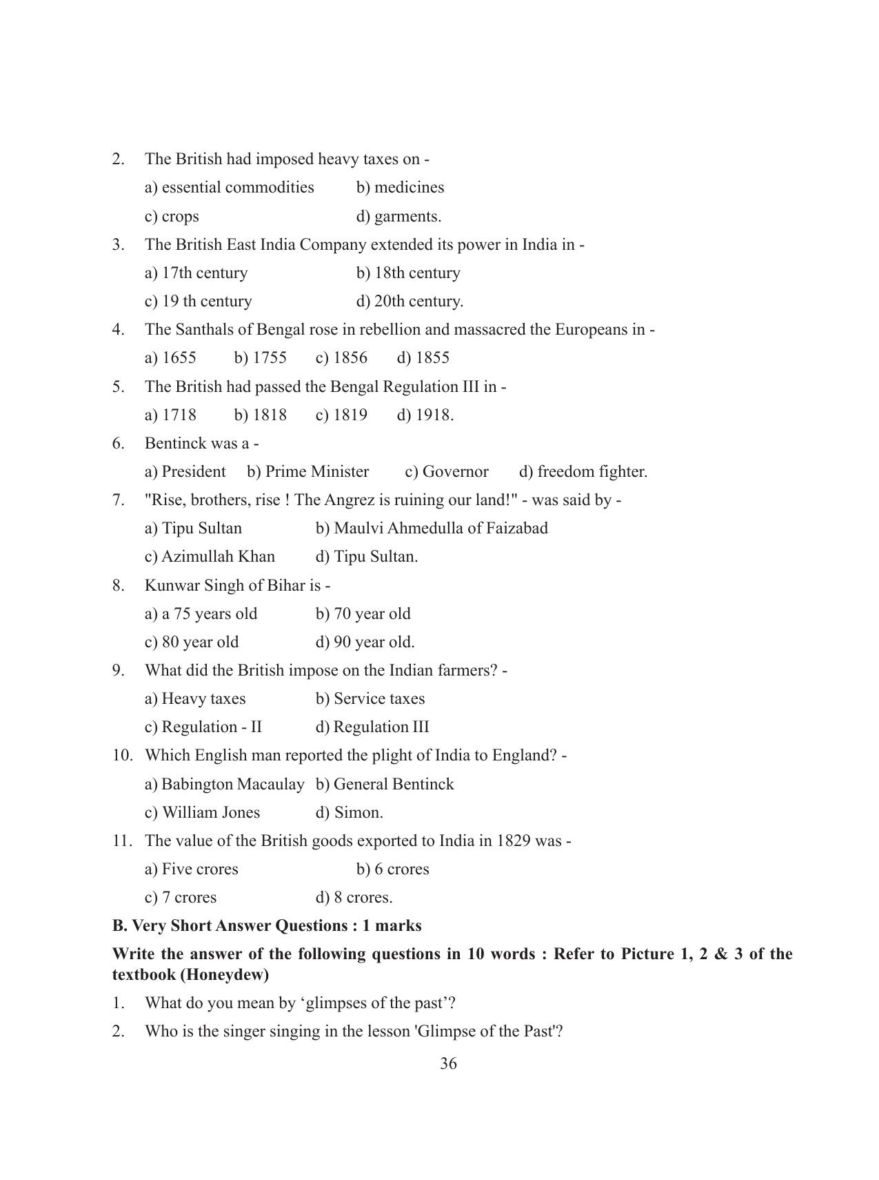 Tripura Board Class 8 English Workbooks - Page 36
