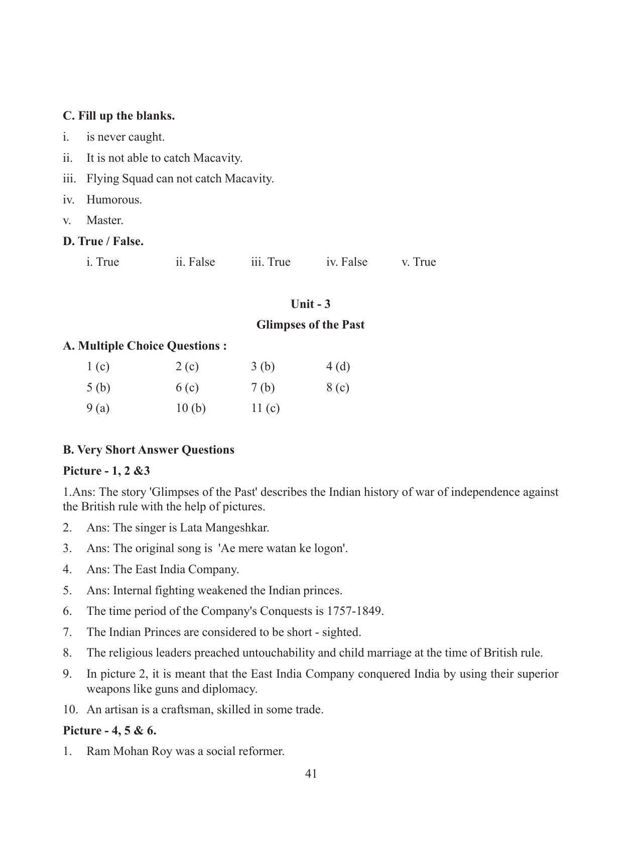 Tripura Board Class 8 English Workbooks - Page 41