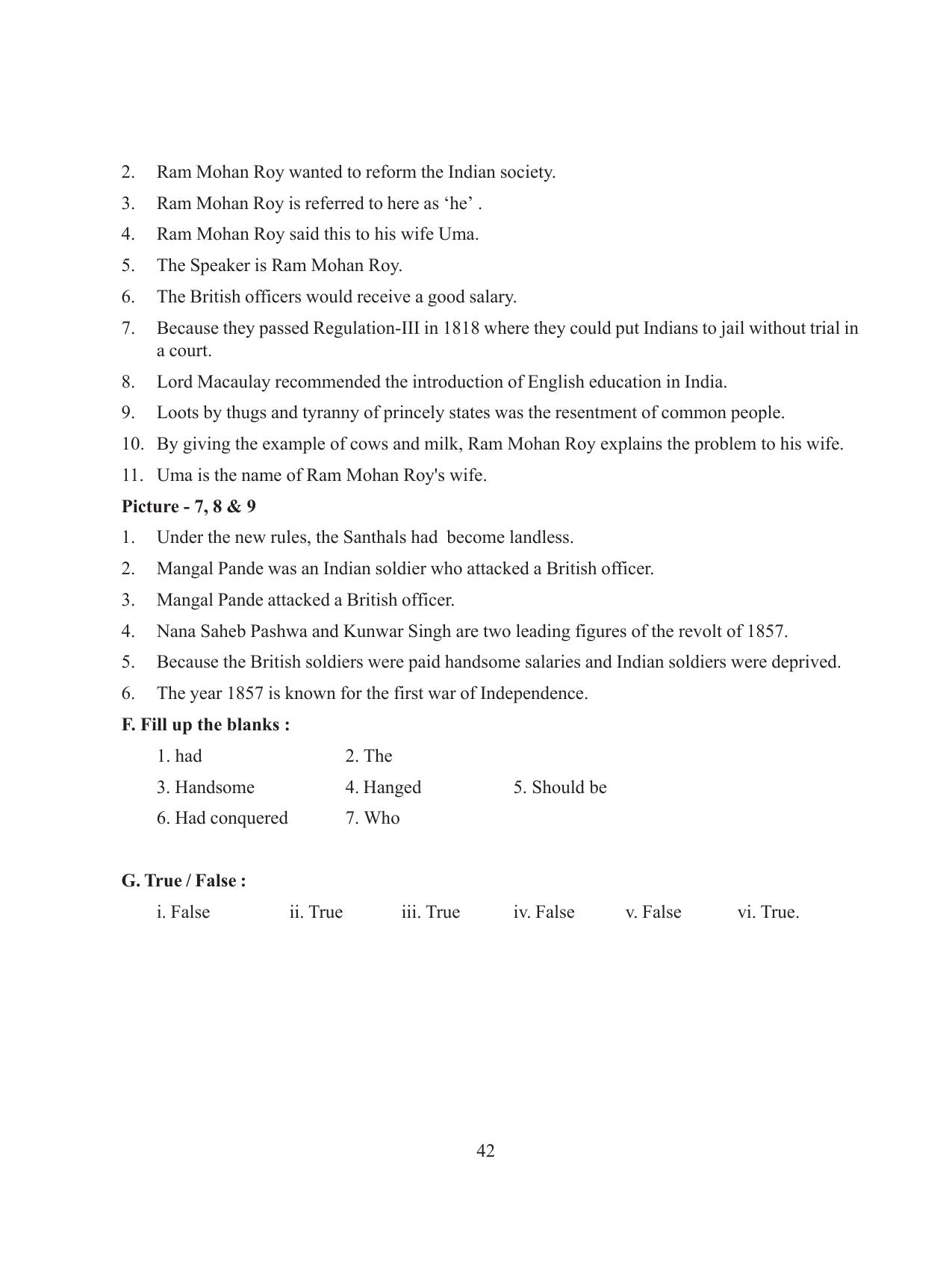 Tripura Board Class 8 English Workbooks - Page 42