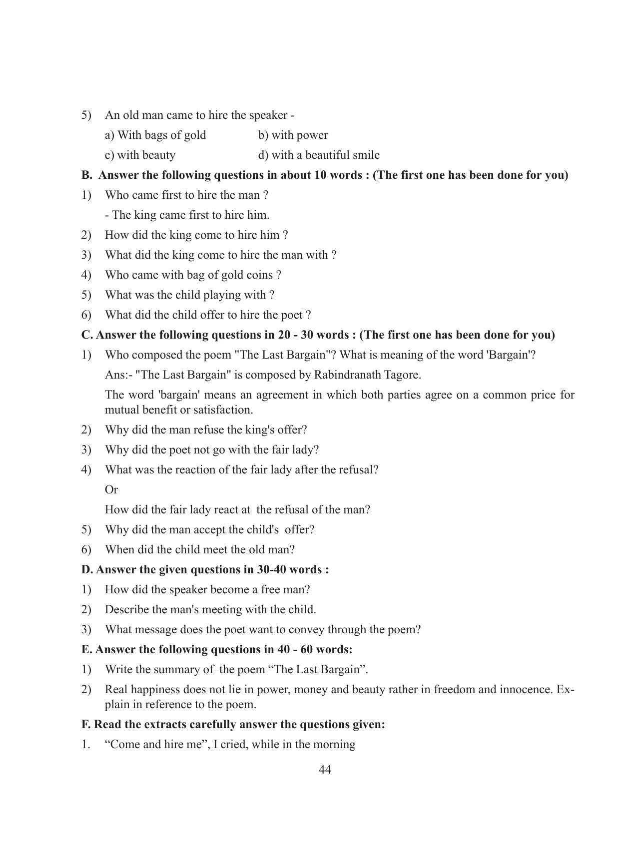 Tripura Board Class 8 English Workbooks - Page 44