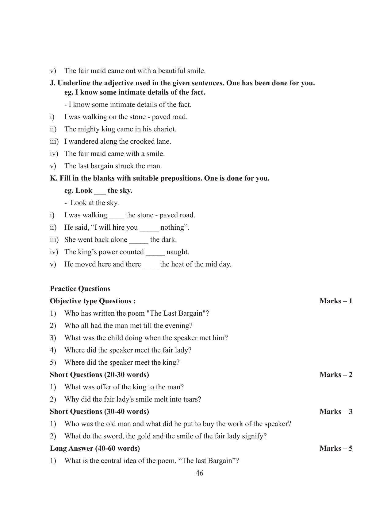 Tripura Board Class 8 English Workbooks - Page 46