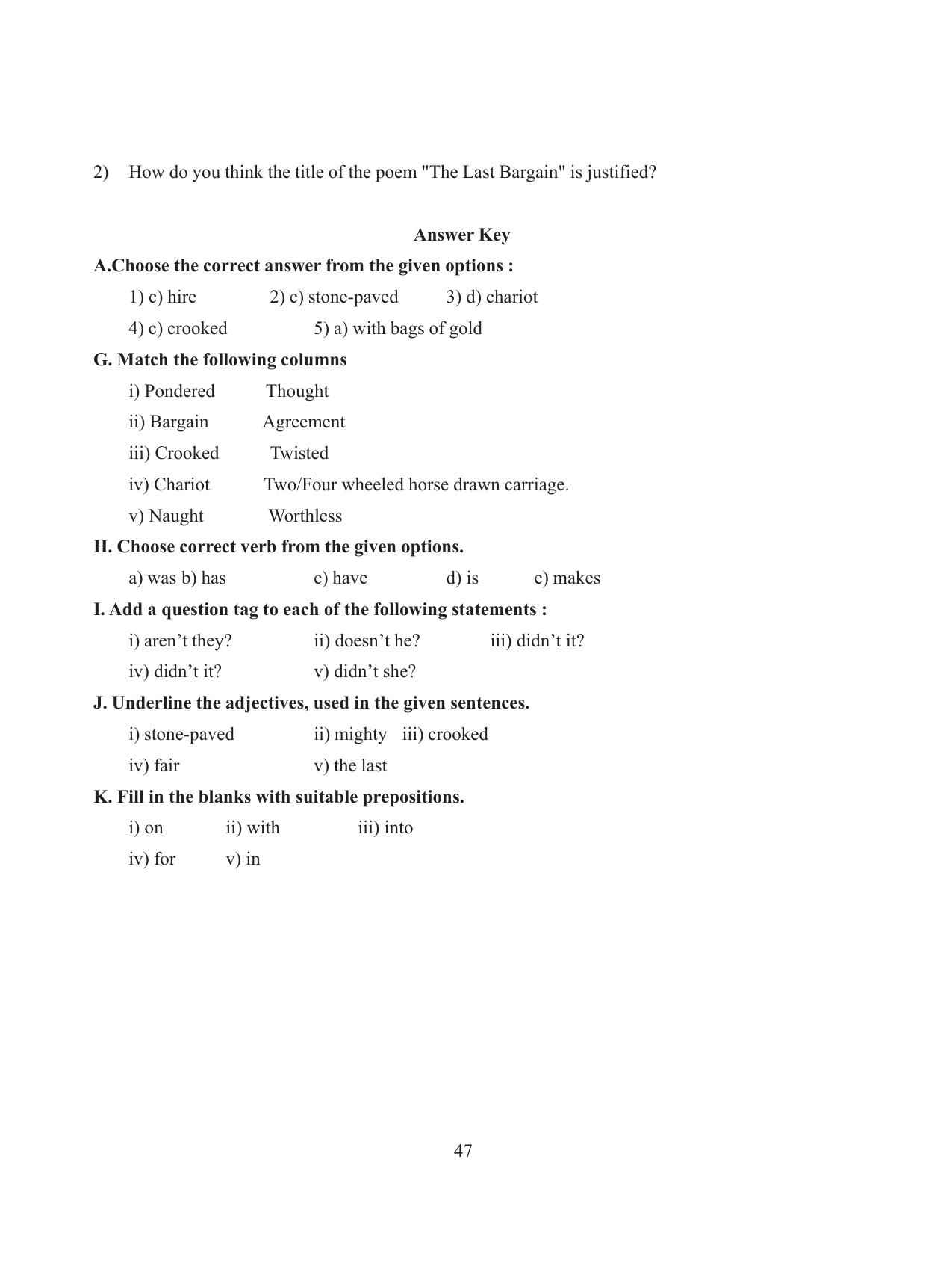 Tripura Board Class 8 English Workbooks - Page 47