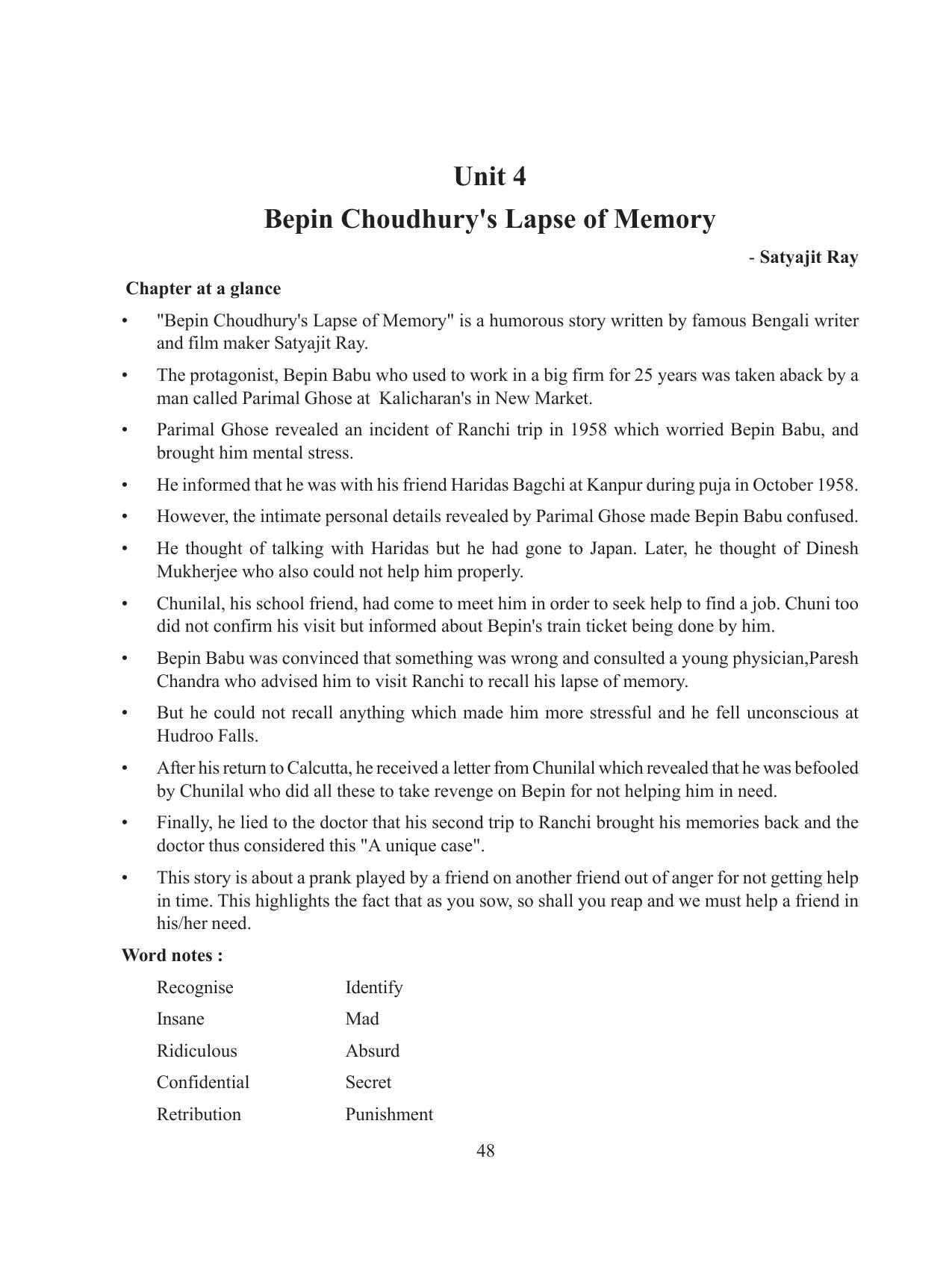 Tripura Board Class 8 English Workbooks - Page 48