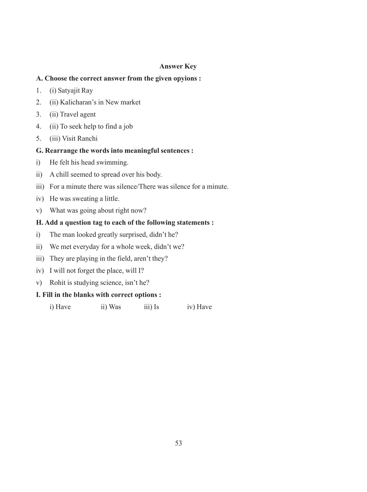 Tripura Board Class 8 English Workbooks - Page 53