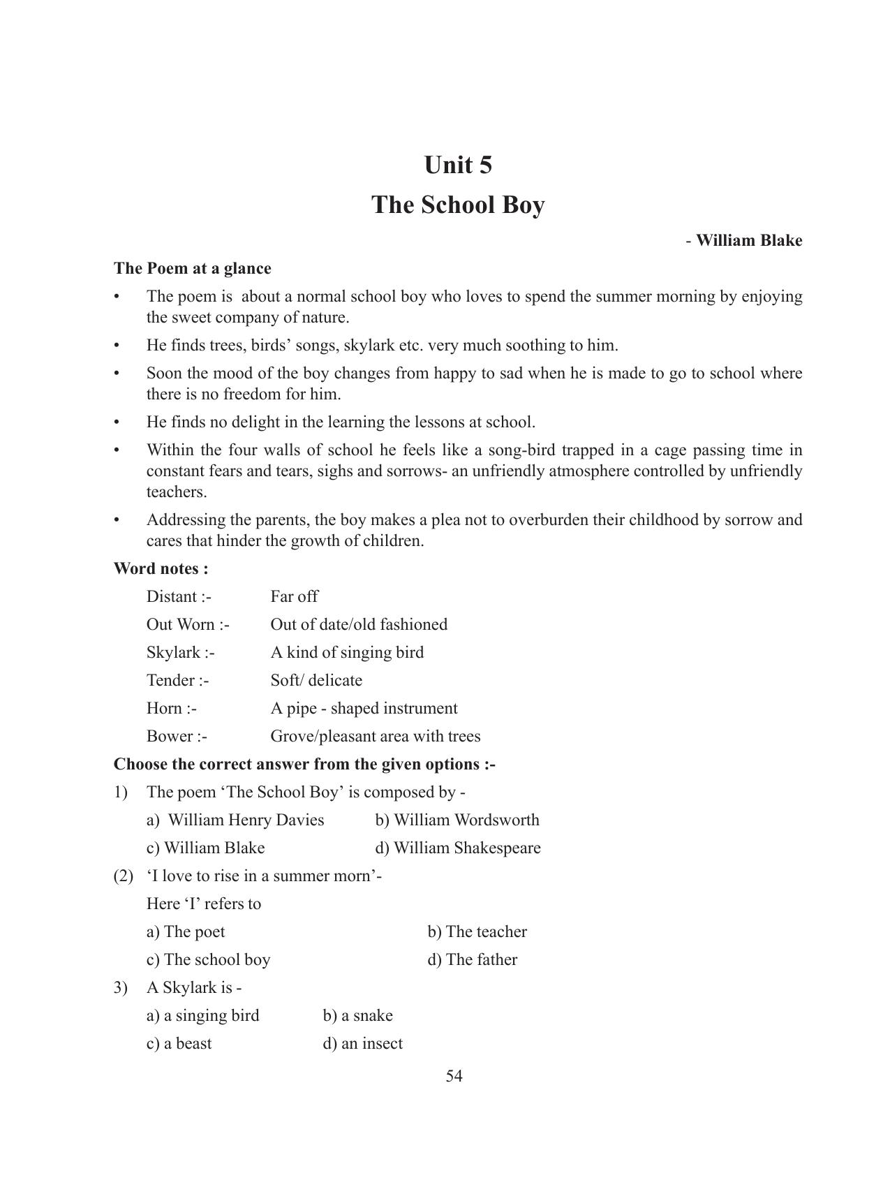 Tripura Board Class 8 English Workbooks - Page 54