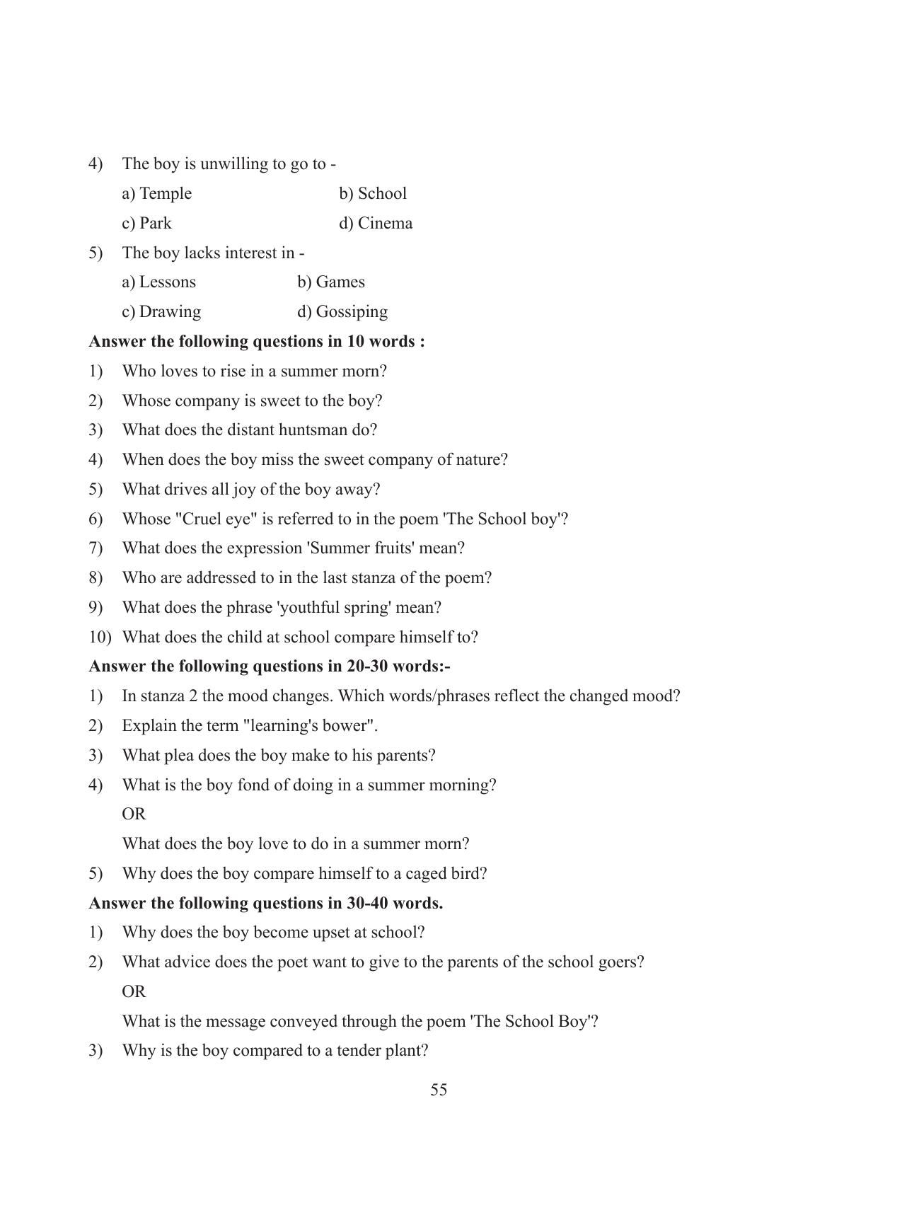 Tripura Board Class 8 English Workbooks - Page 55