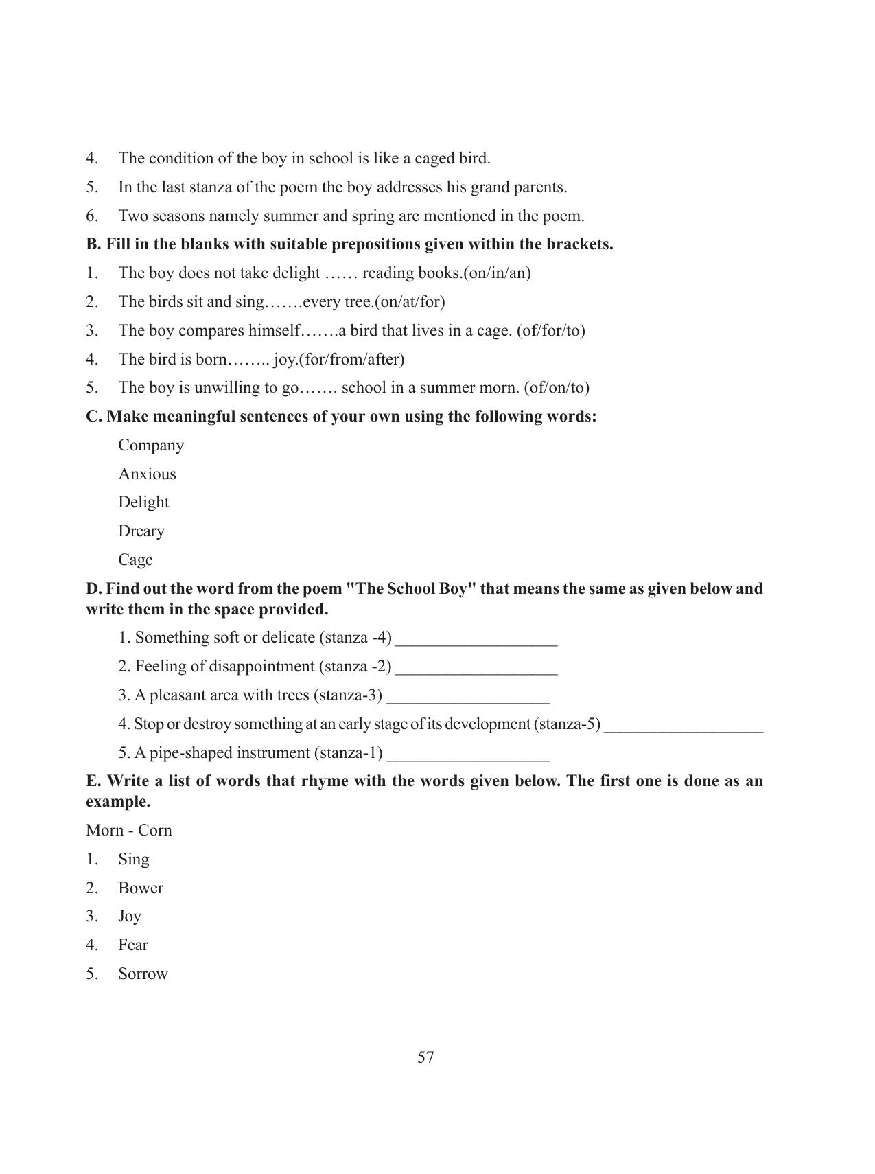 Tripura Board Class 8 English Workbooks - Page 57