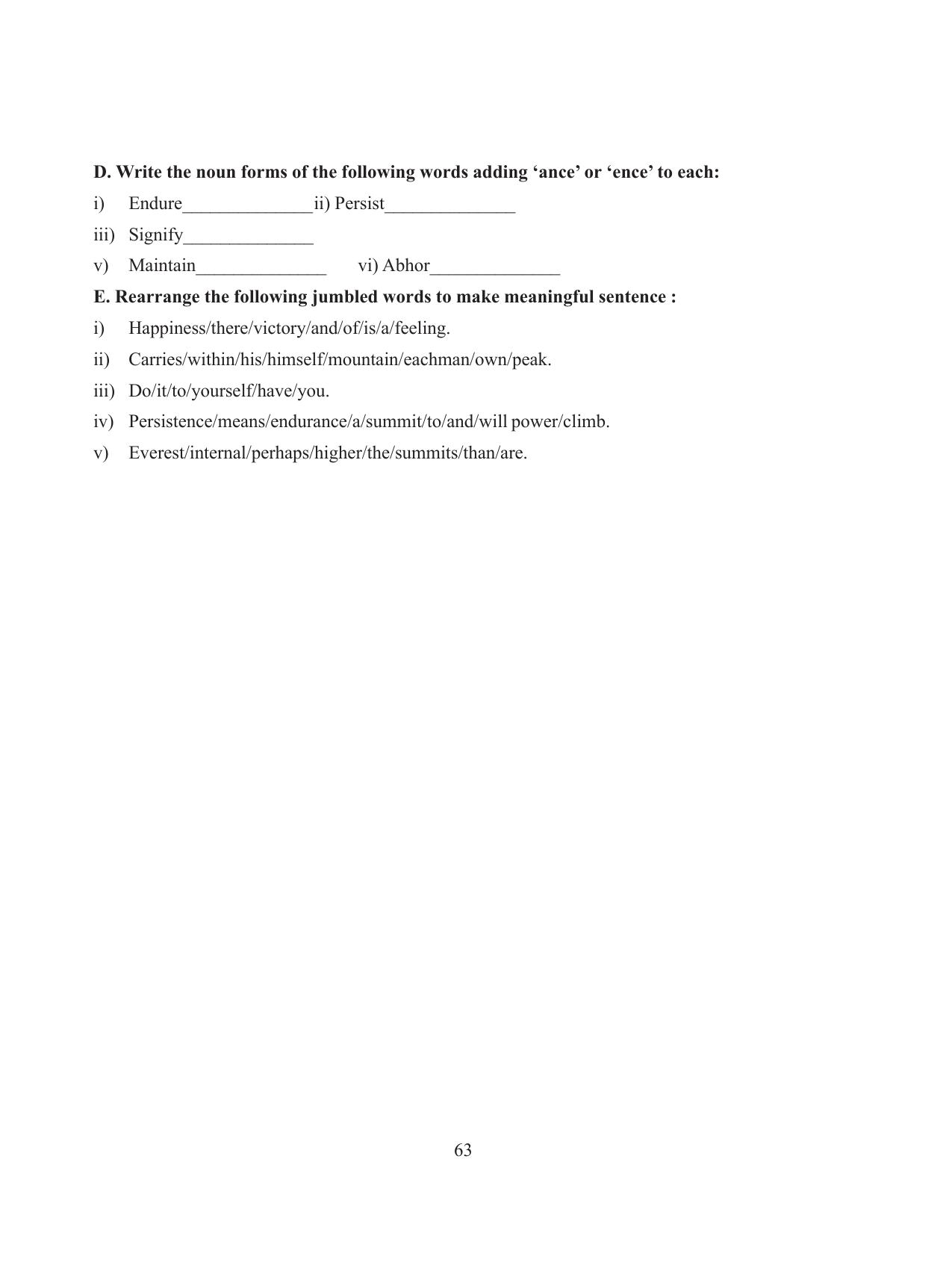 Tripura Board Class 8 English Workbooks - Page 63