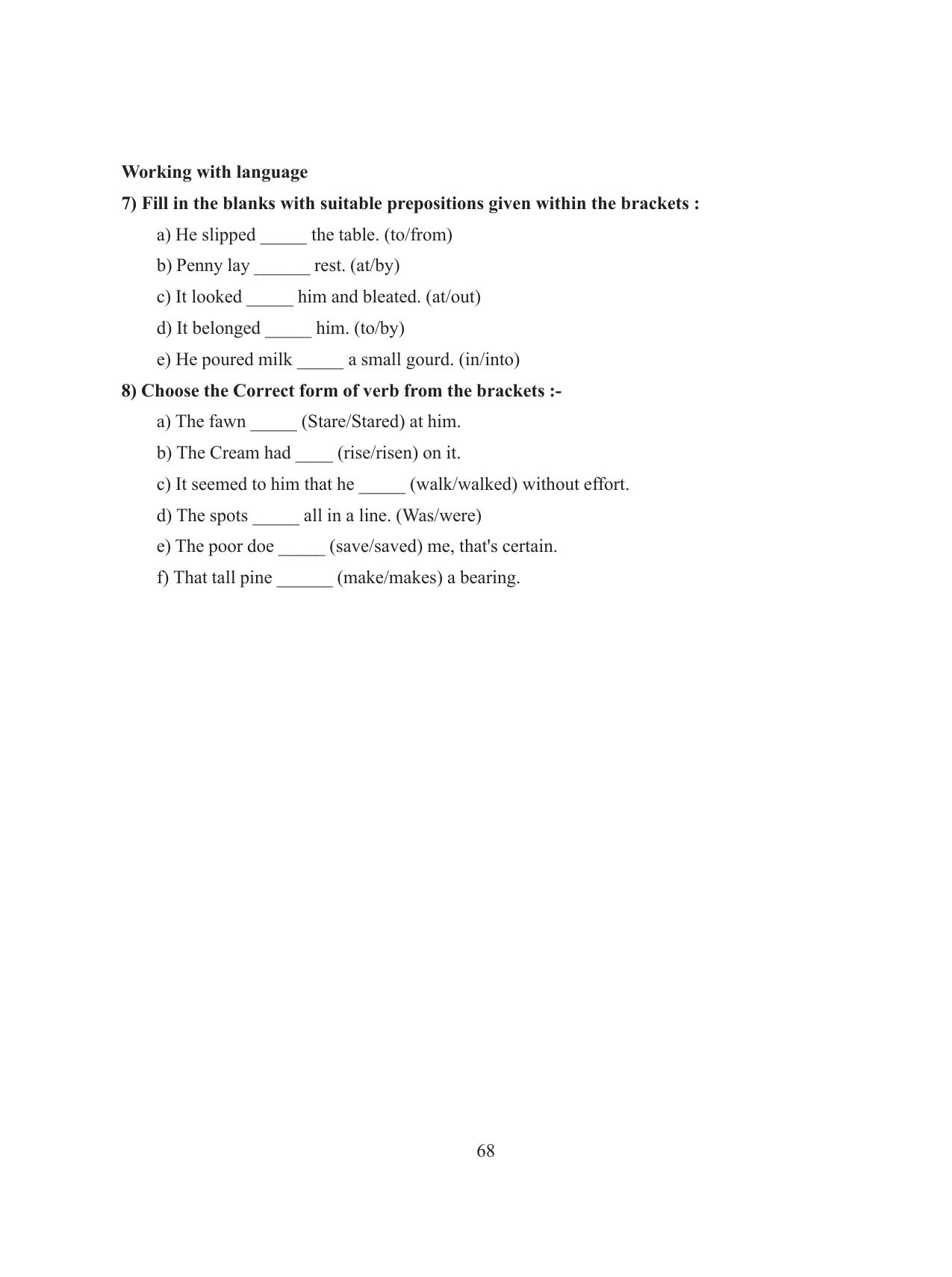 Tripura Board Class 8 English Workbooks - Page 68