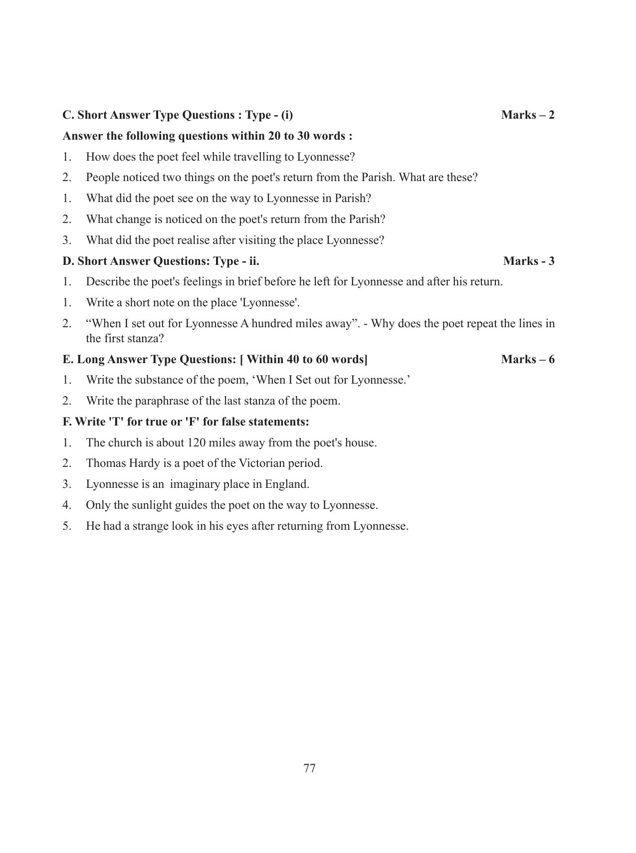 Tripura Board Class 8 English Workbooks - Page 77