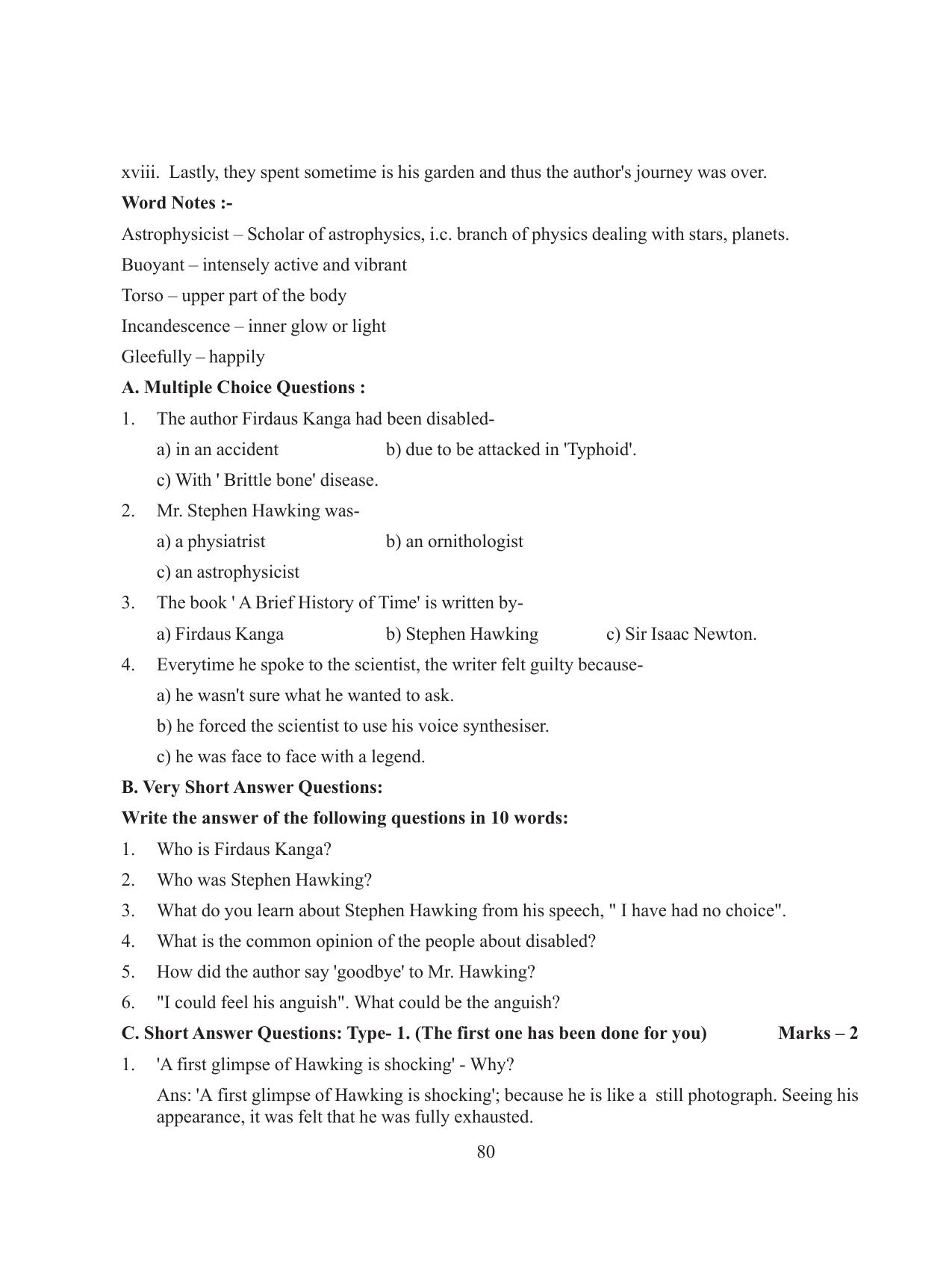 Tripura Board Class 8 English Workbooks - Page 80