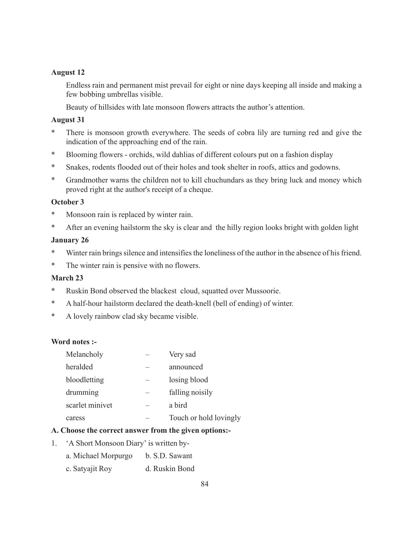 Tripura Board Class 8 English Workbooks - Page 84