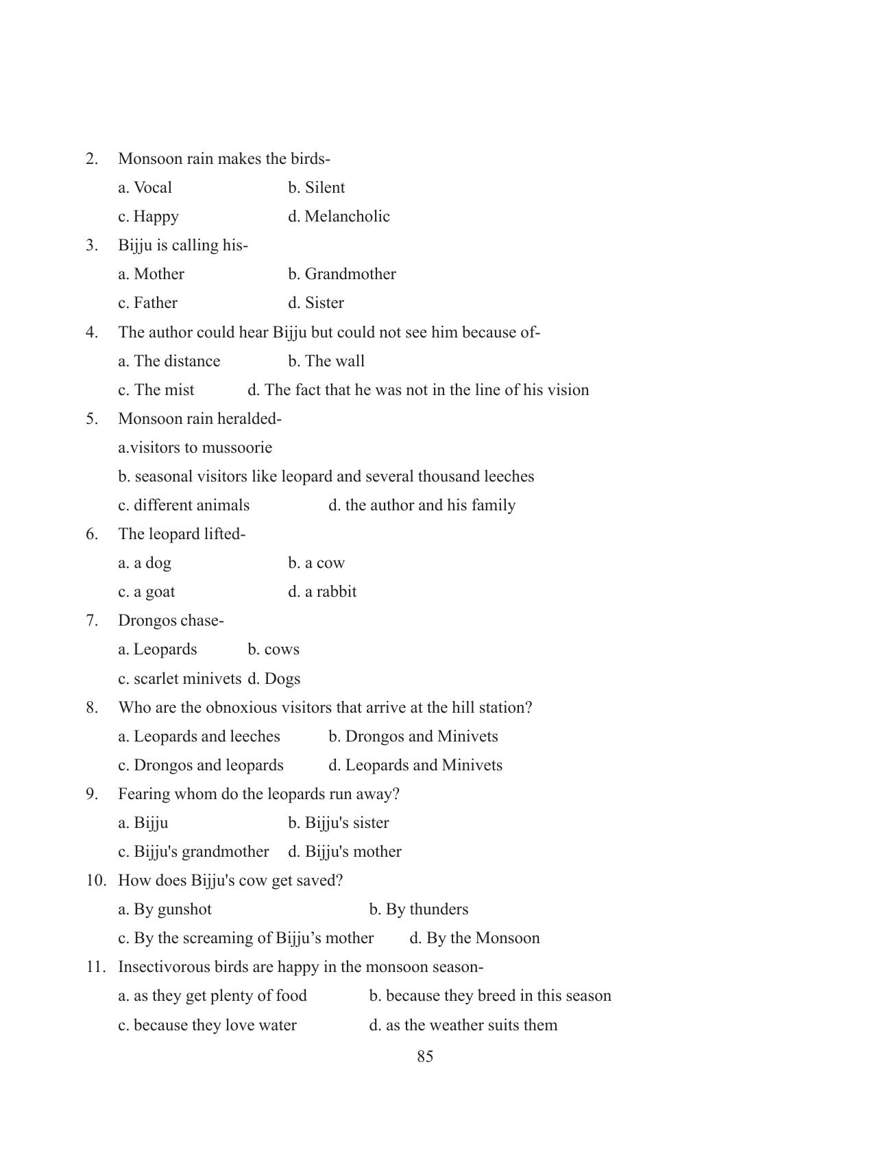 Tripura Board Class 8 English Workbooks - Page 85