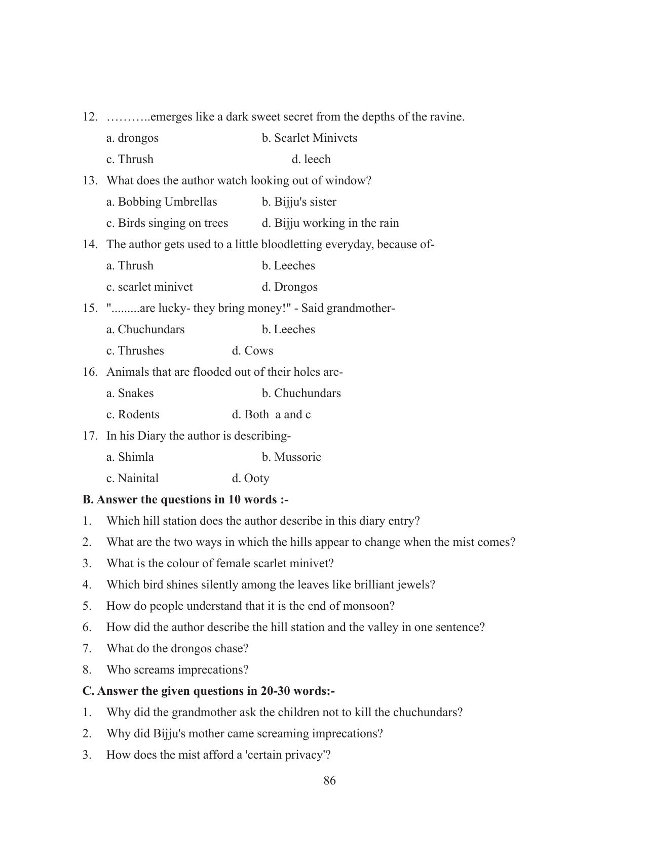 Tripura Board Class 8 English Workbooks - Page 86