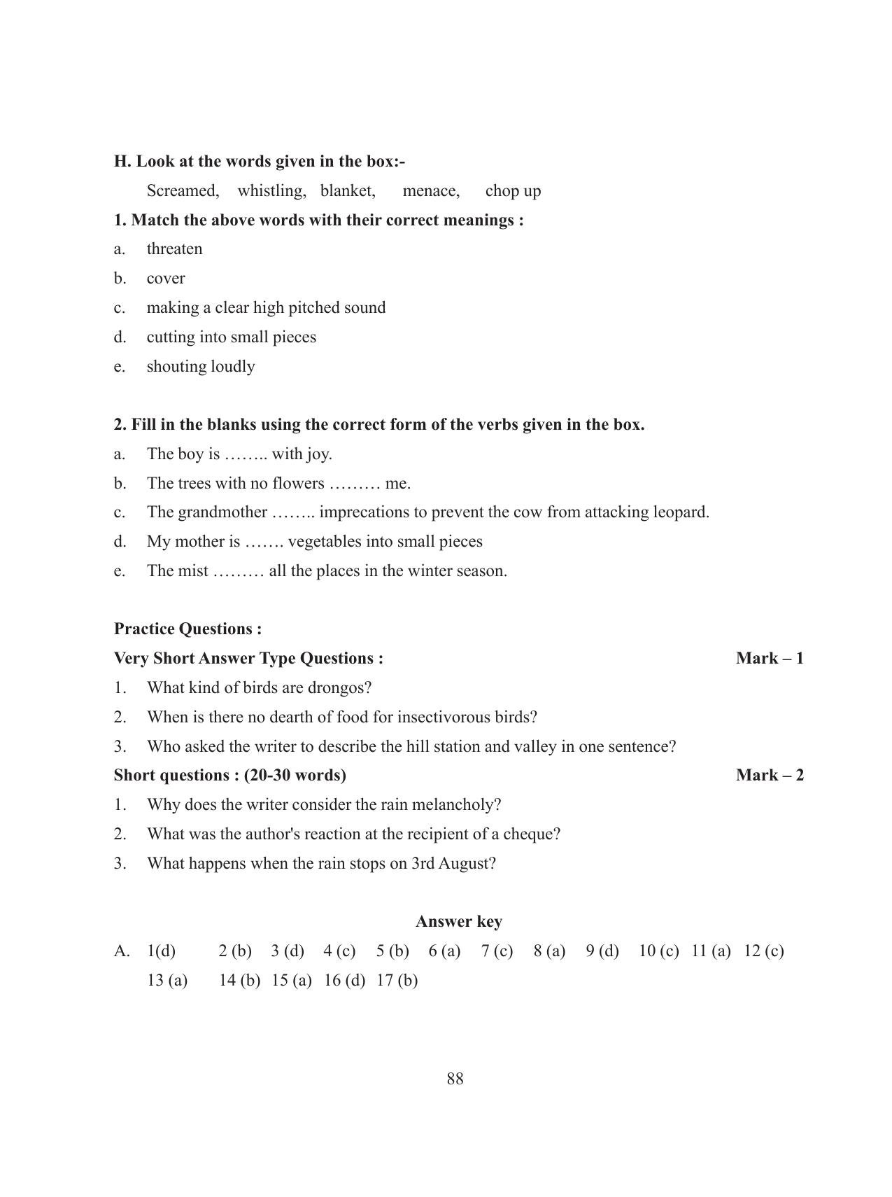 Tripura Board Class 8 English Workbooks - Page 88