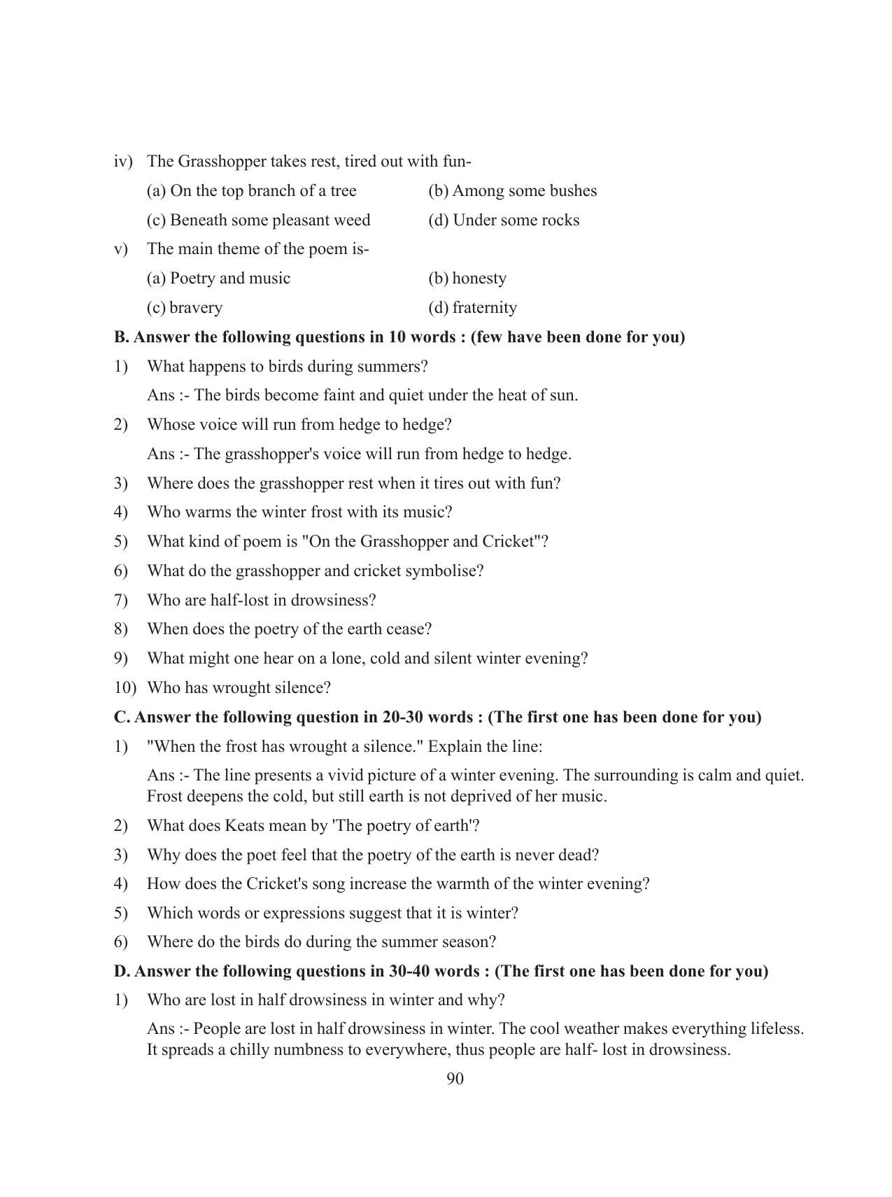 Tripura Board Class 8 English Workbooks - Page 90