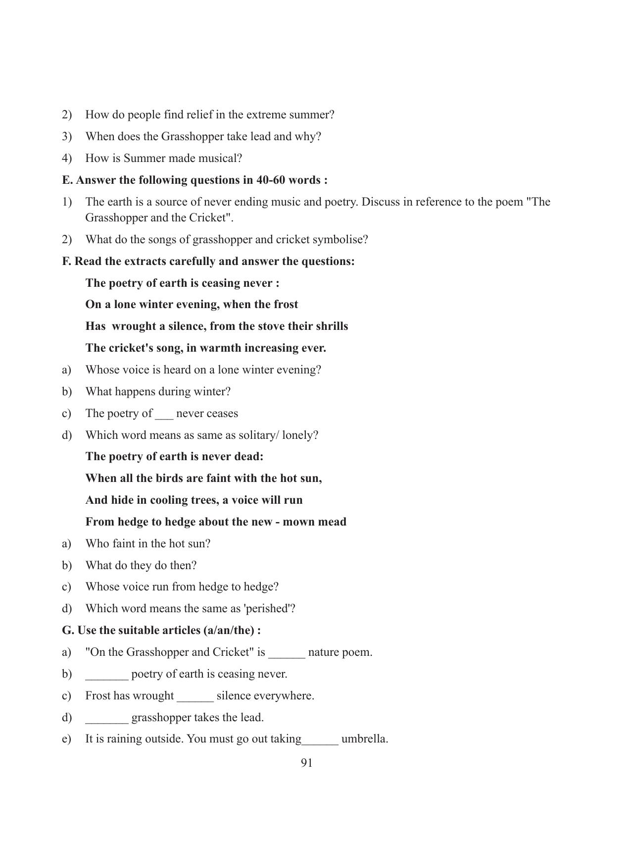 Tripura Board Class 8 English Workbooks - Page 91