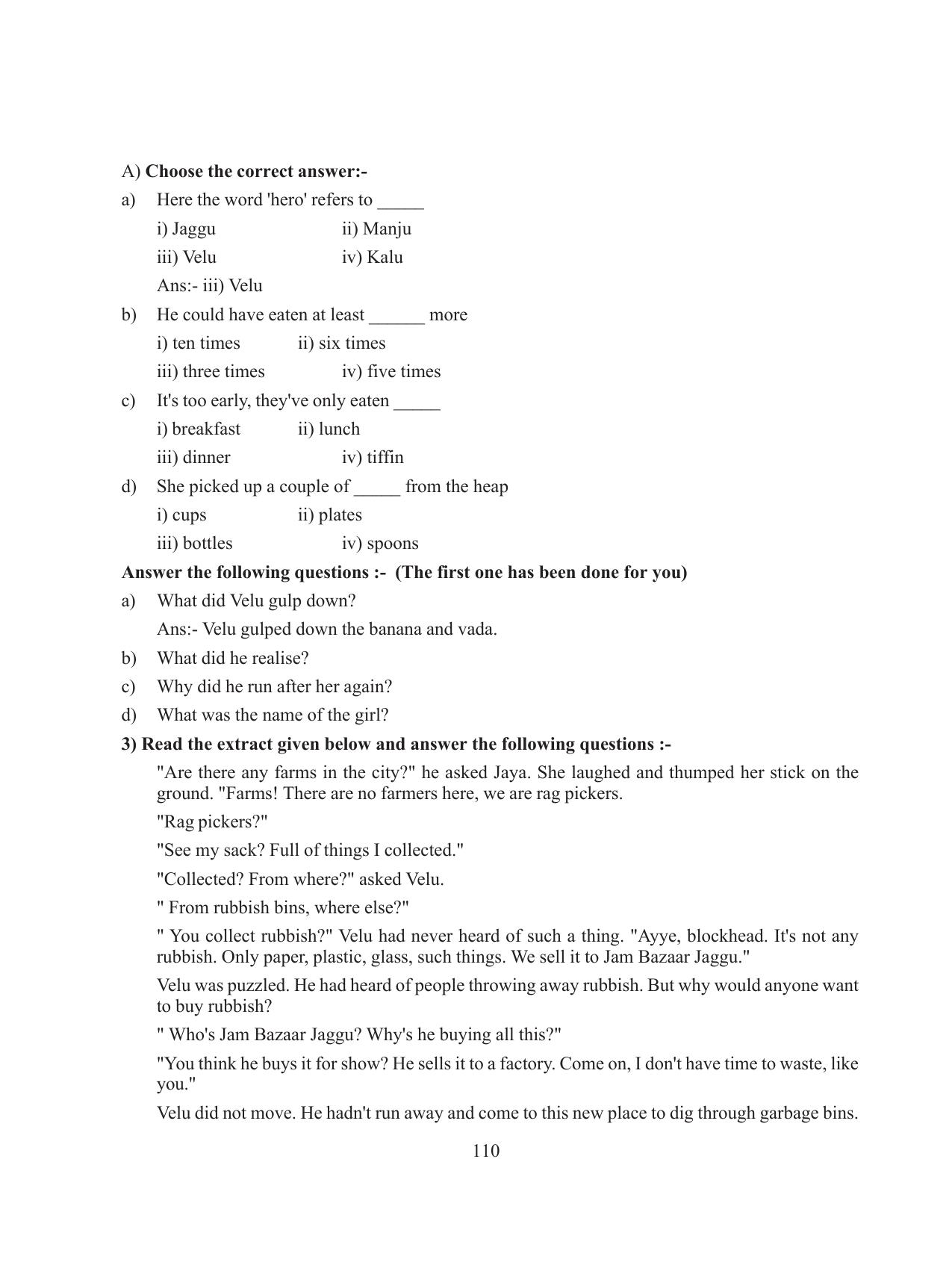 Tripura Board Class 8 English Workbooks - Page 110