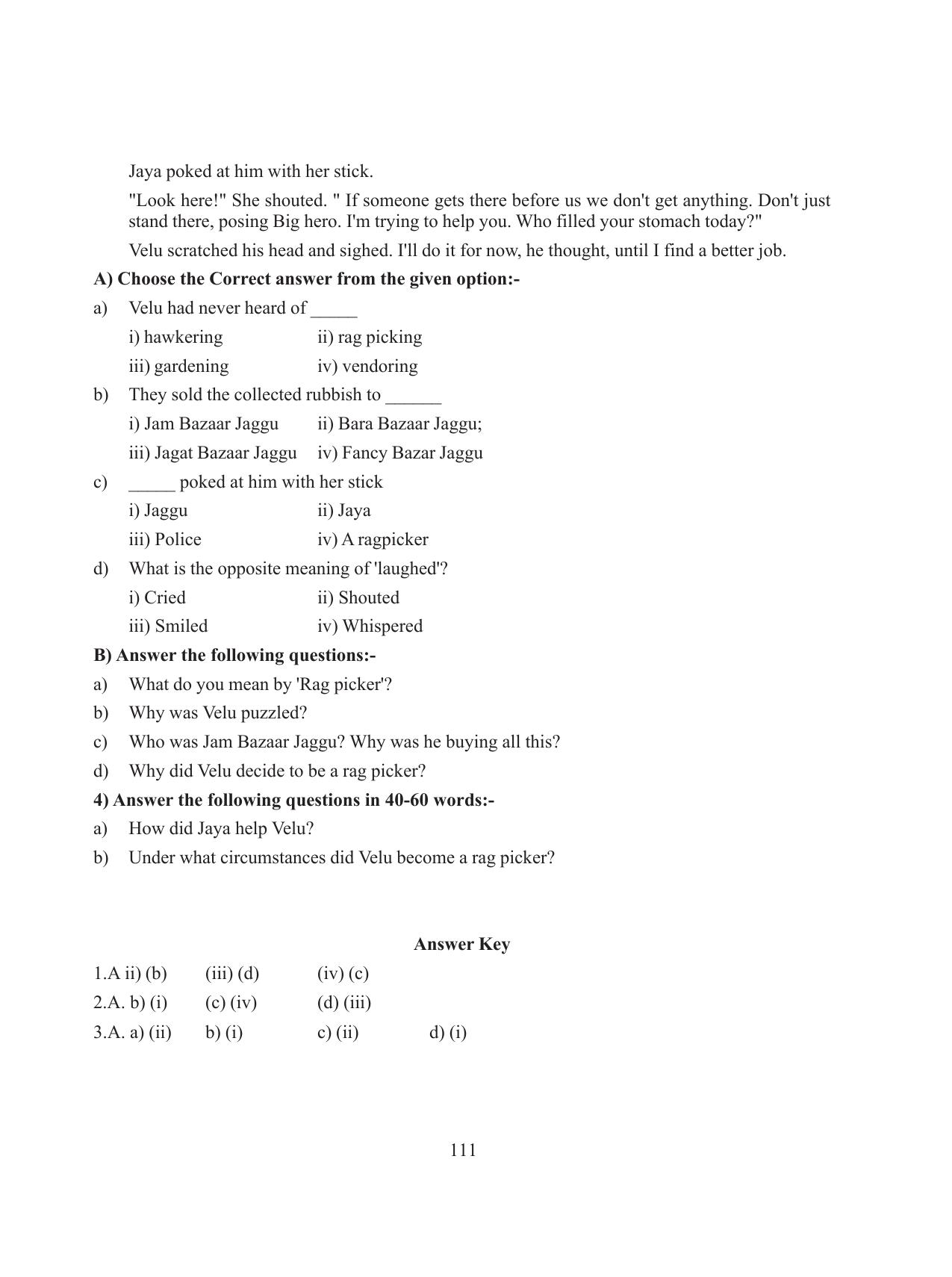 Tripura Board Class 8 English Workbooks - Page 111