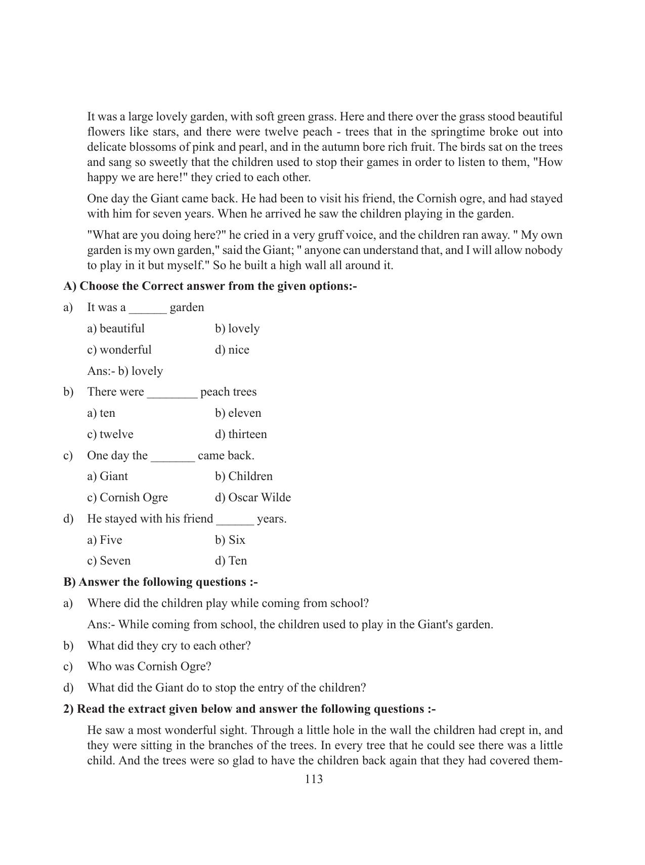 Tripura Board Class 8 English Workbooks - Page 113