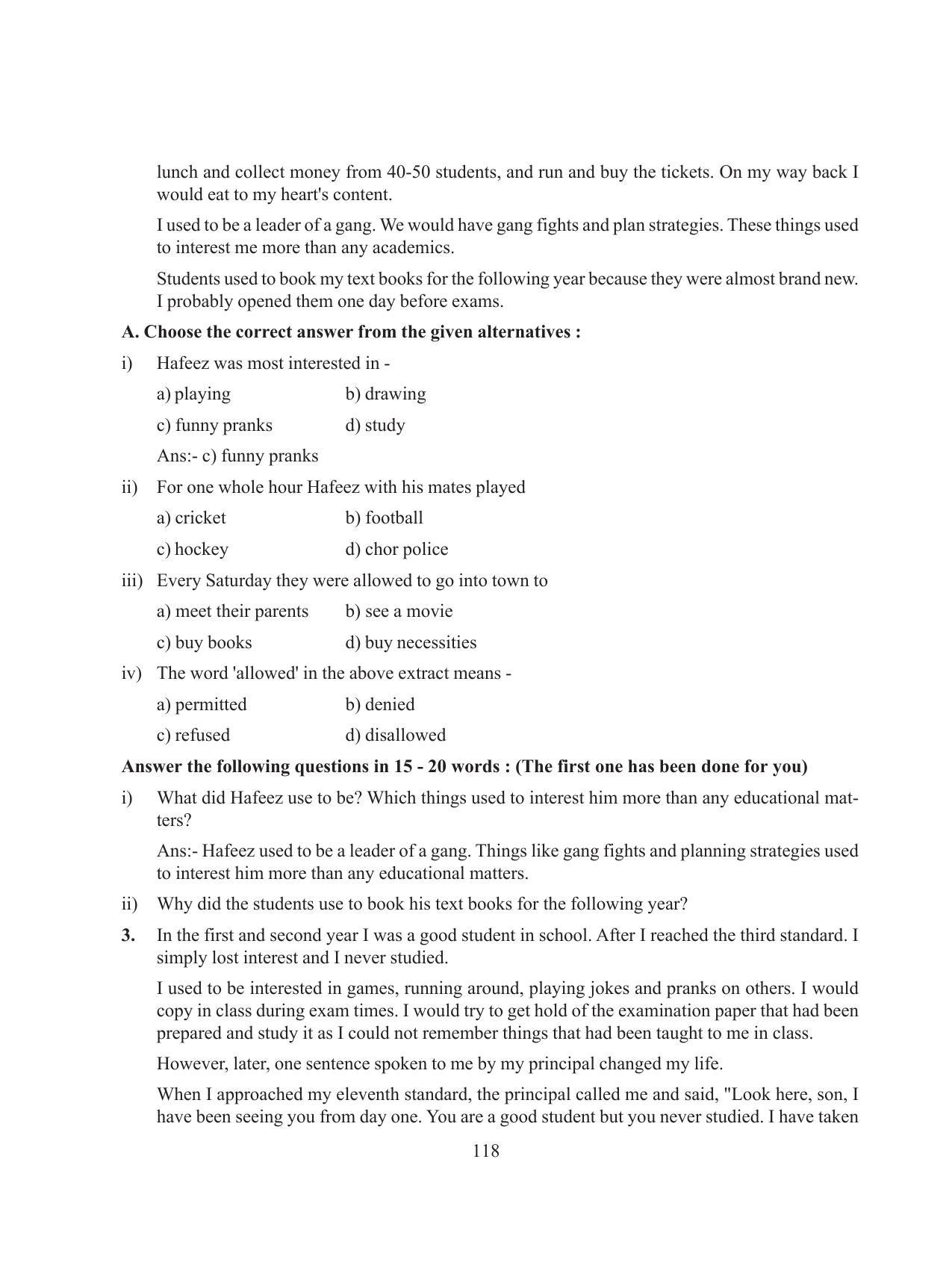 Tripura Board Class 8 English Workbooks - Page 118