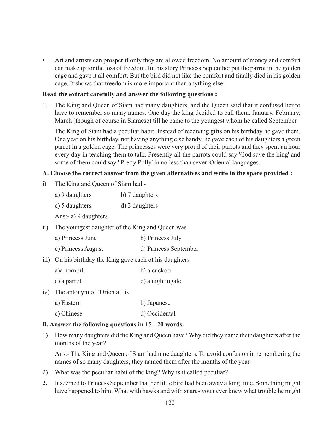 Tripura Board Class 8 English Workbooks - Page 122
