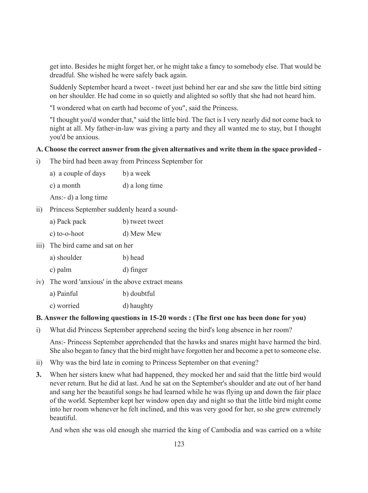Tripura Board Class 8 English Workbooks - Page 123