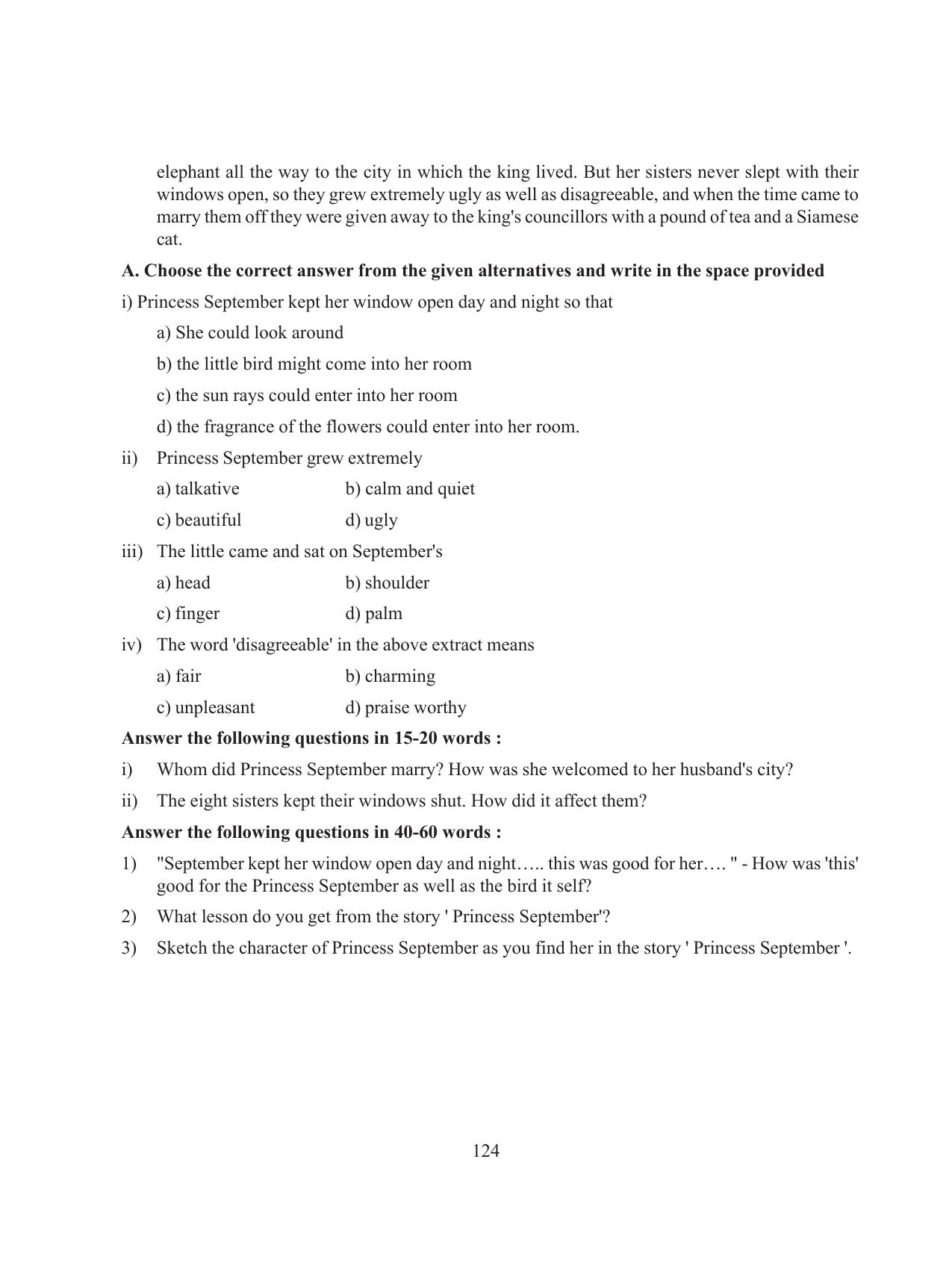 Tripura Board Class 8 English Workbooks - Page 124